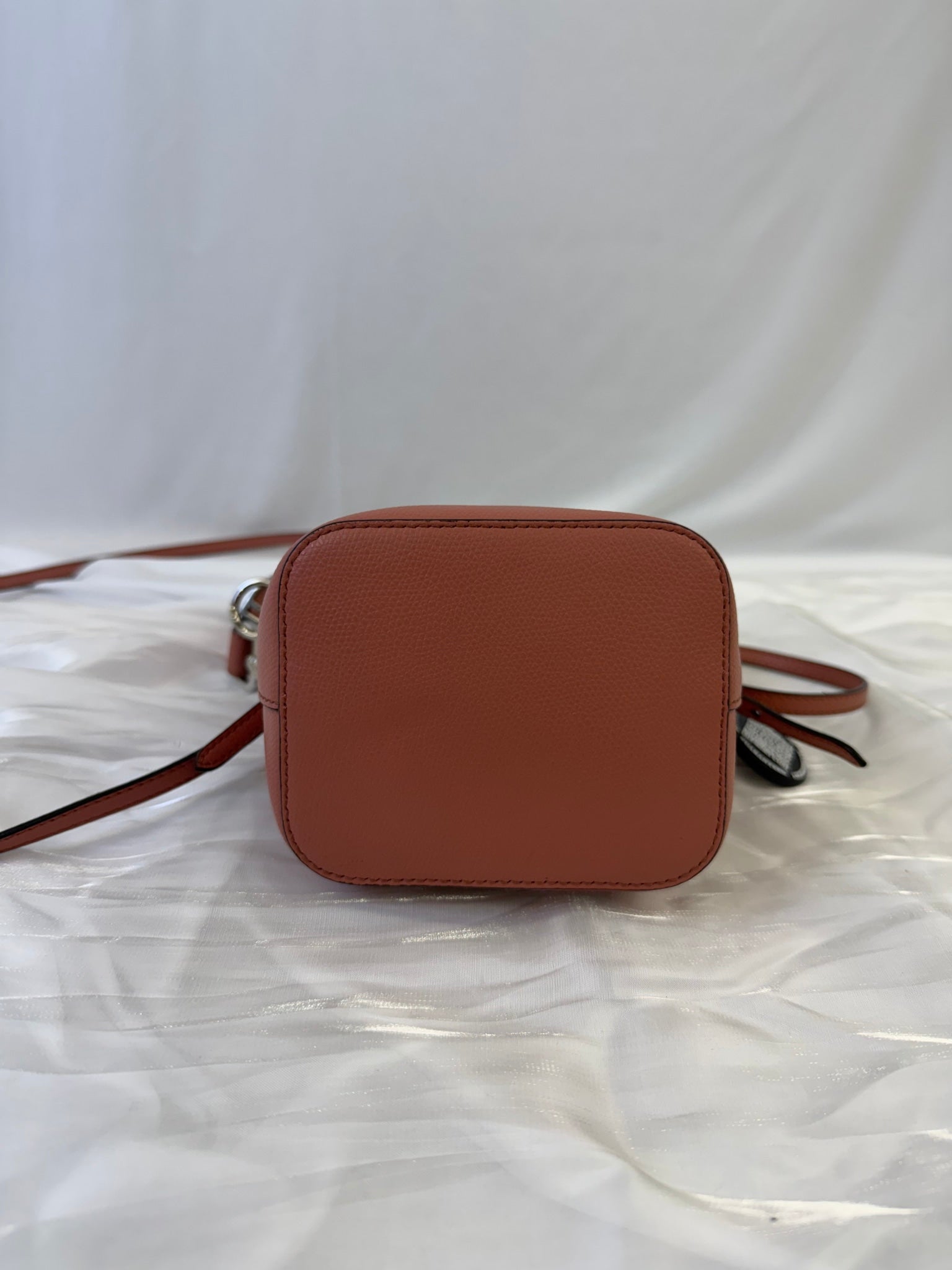 Fendi Peach Leather Mini Tressor Bucket Bag