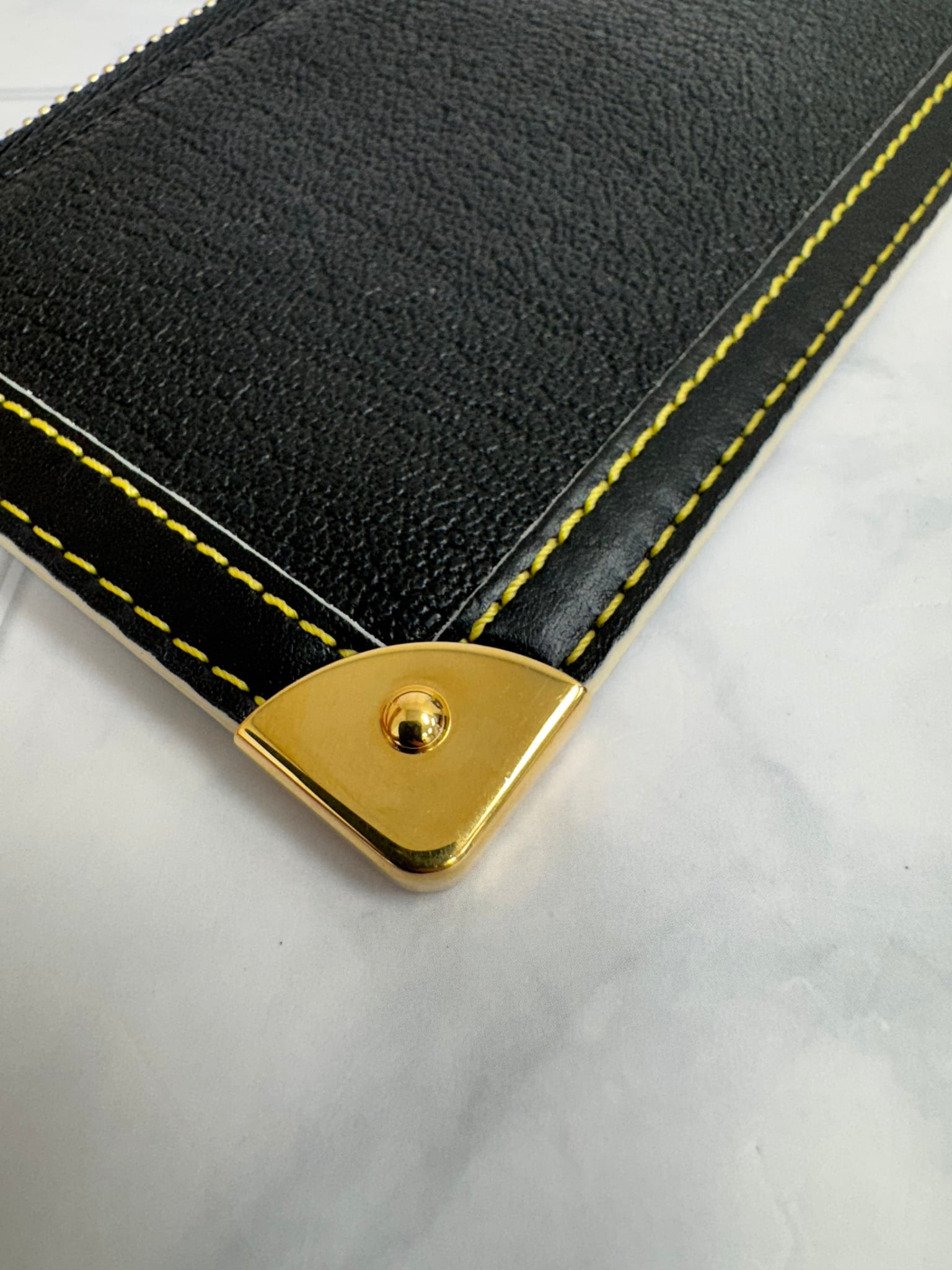 Louis Vuitton Black Suhali Leather Pochette Key Cles