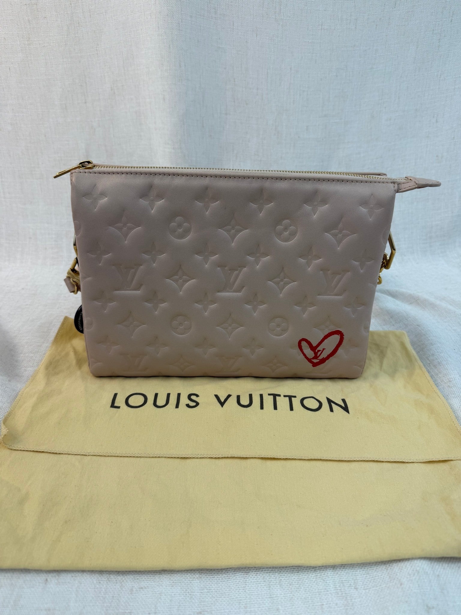Louis Vuitton Pink Metallic Dragee Leather Fall In Love Coussin PM Bag