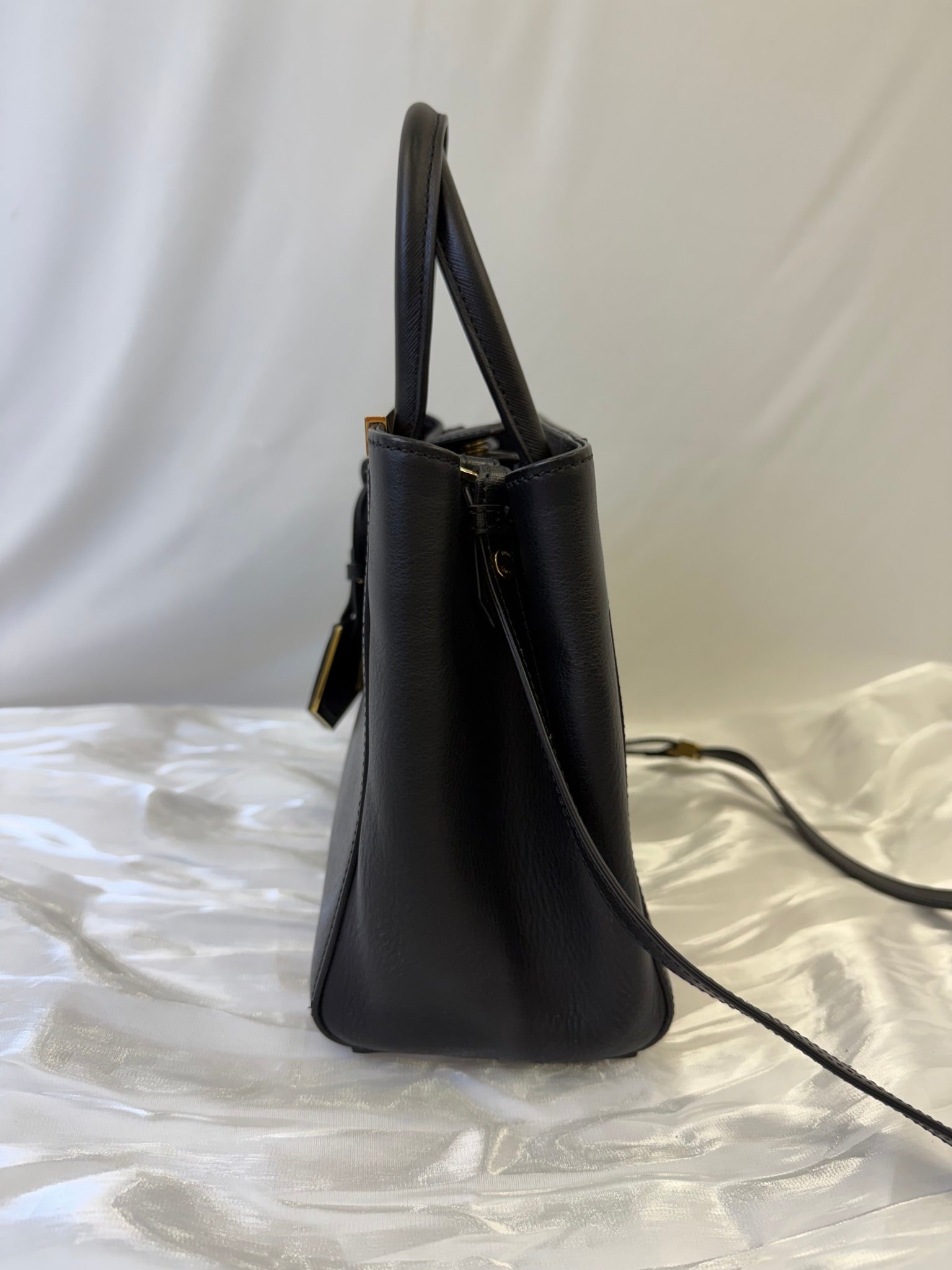 Fendi Black Leather  2 Jours Petite Bag