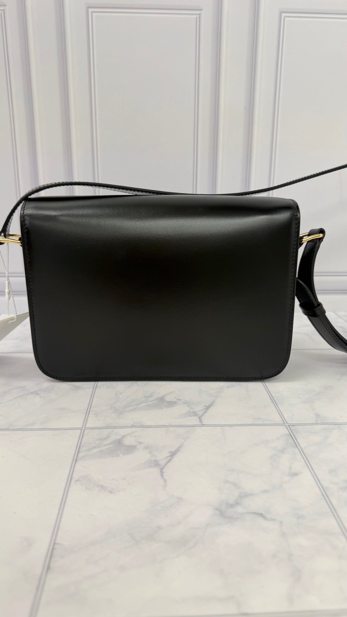 LIKE NEW - Celine Black Leather Classique Triomphe Crossbody Bag 