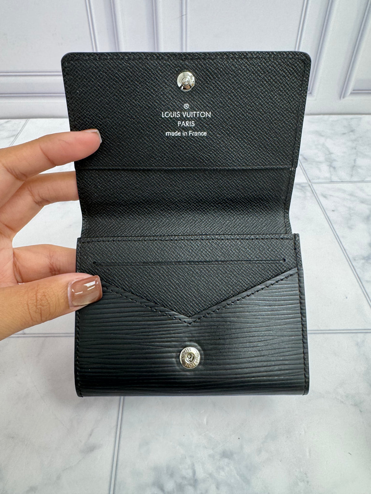 Louis Vuitton Black Epi Leather Card Case