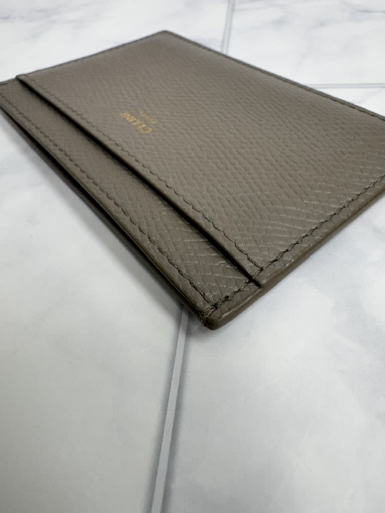 Celine Grey Pebbled Leather Card Case