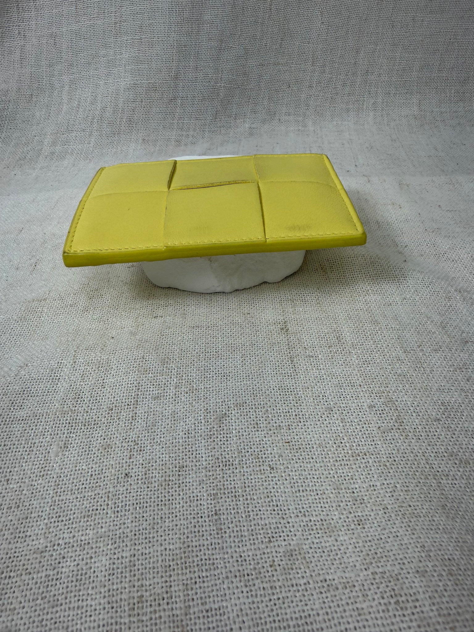 Bottega Veneta Yellow Leather Cassette Zipped Card Holder 