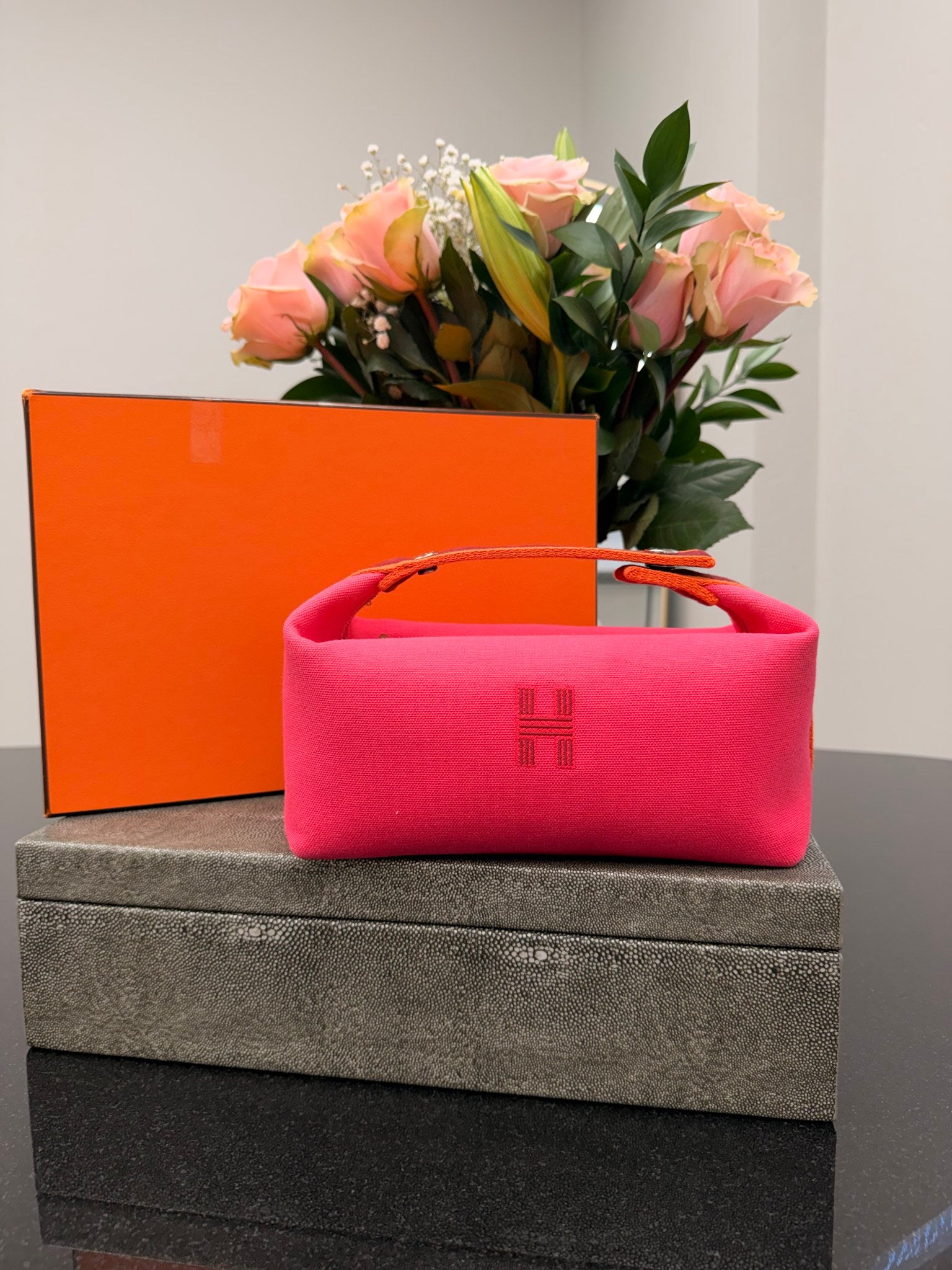 Hermes Pink Canvas Bride-a-Brac PM Shoulder Bag
