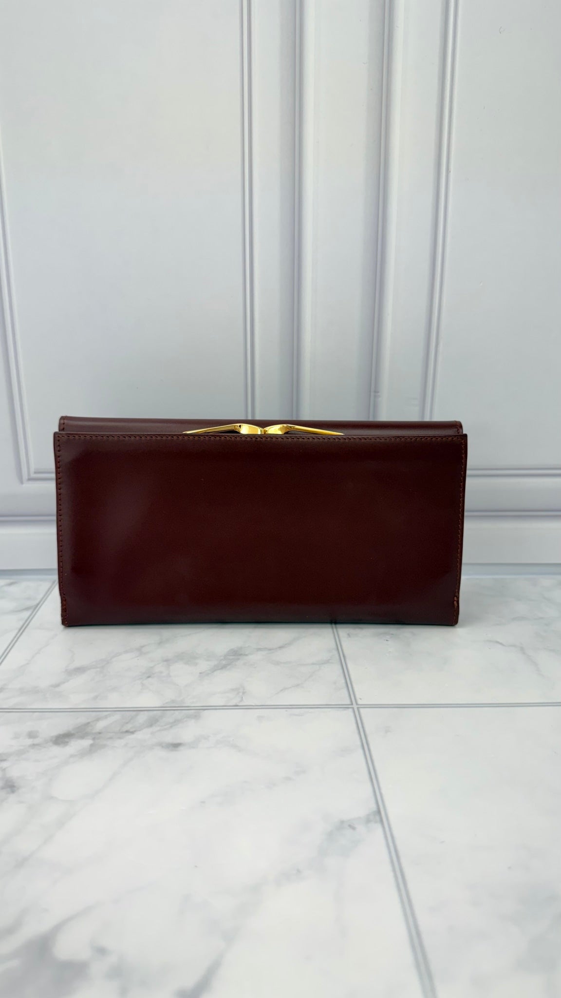 Cartier Burgundy Leather Long Wallet