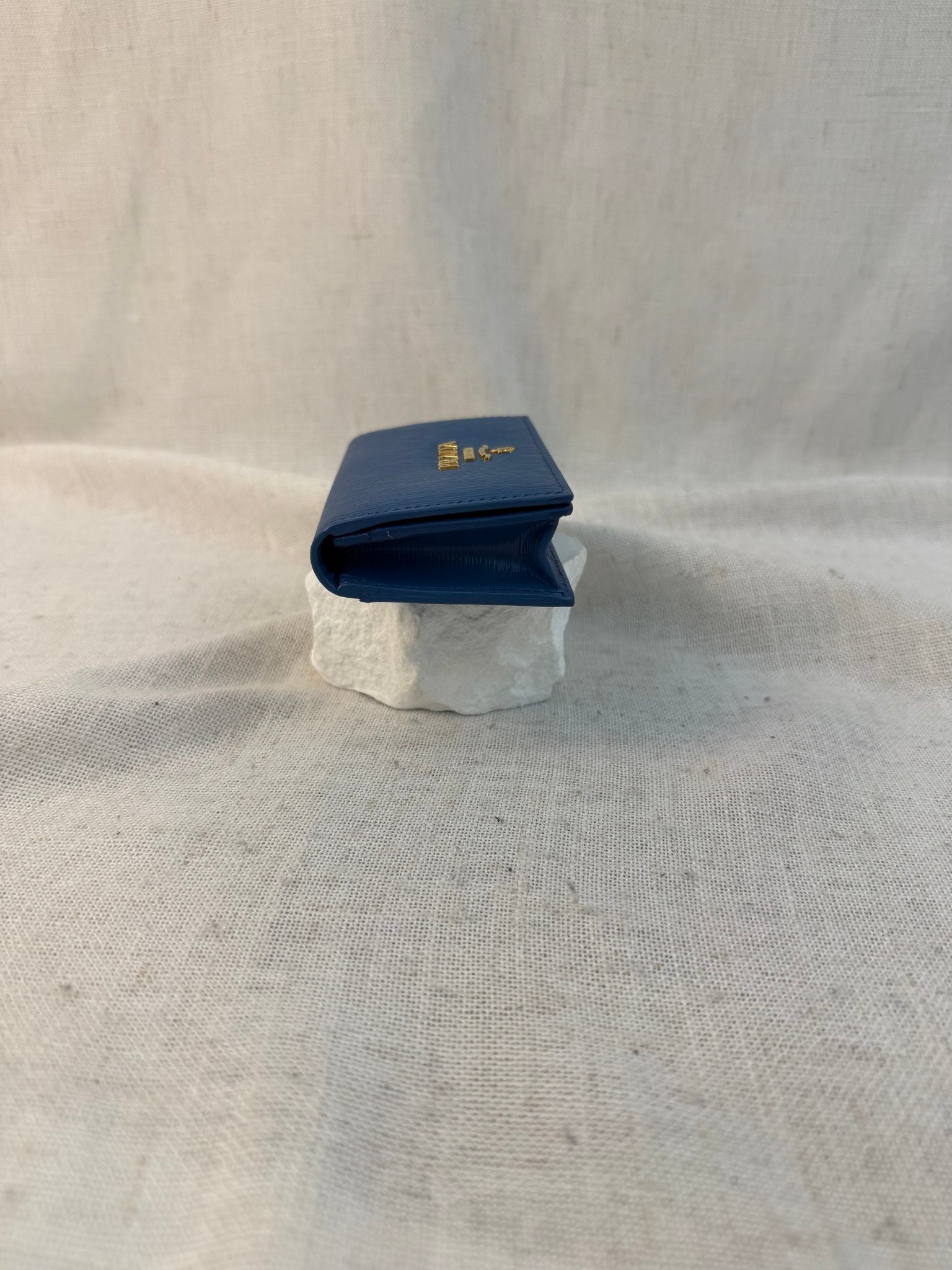 Prada Blue Leather Vitello Move Card Case