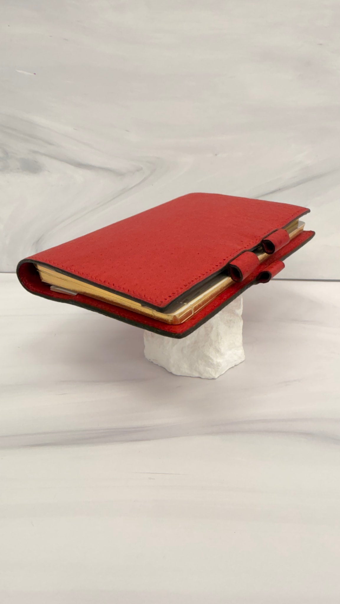 Hermes Red Ostrich Passport Agenda Cover 