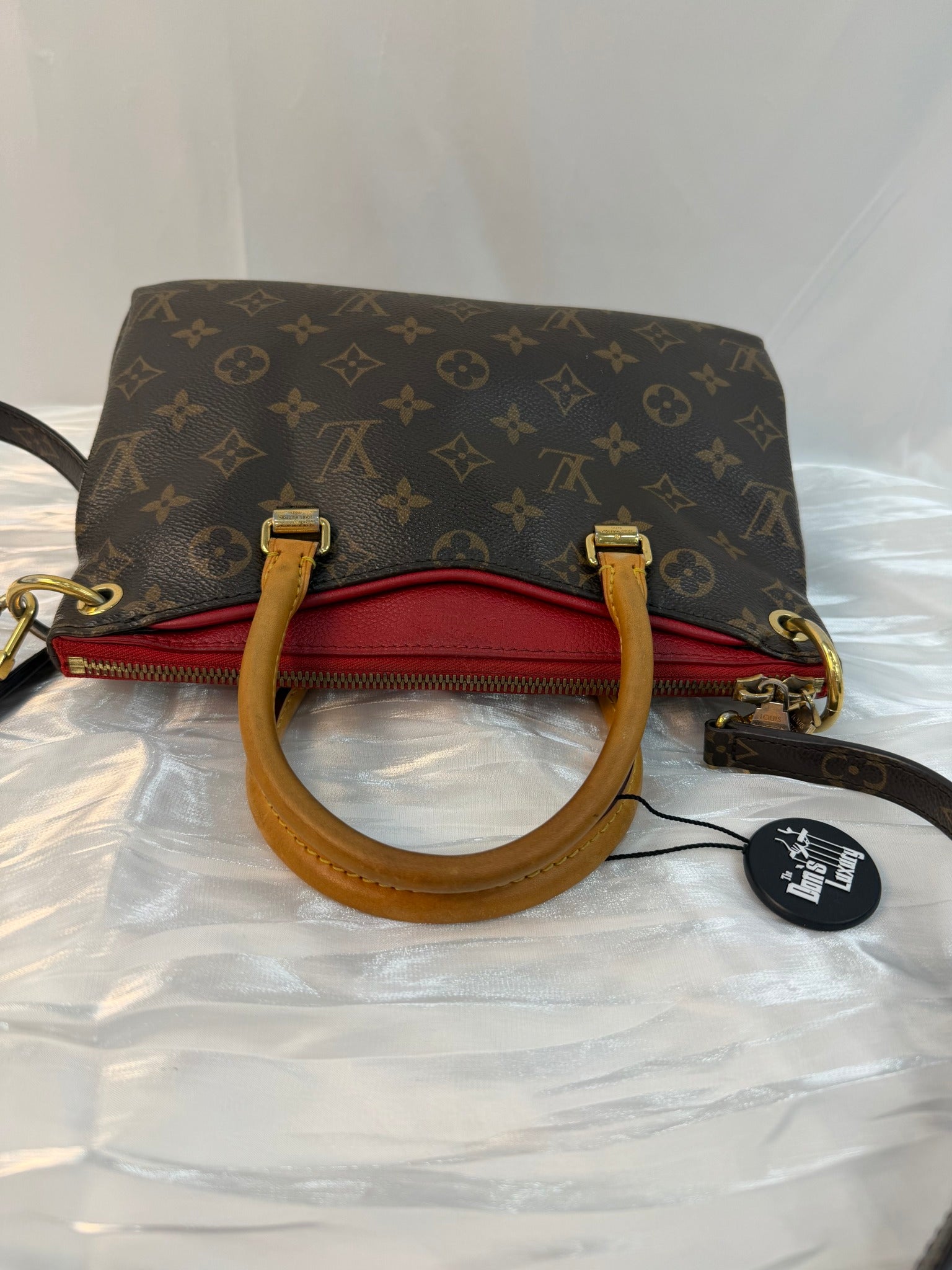 Louis Vuitton Monogram And Red Leather Pallas BB Bag