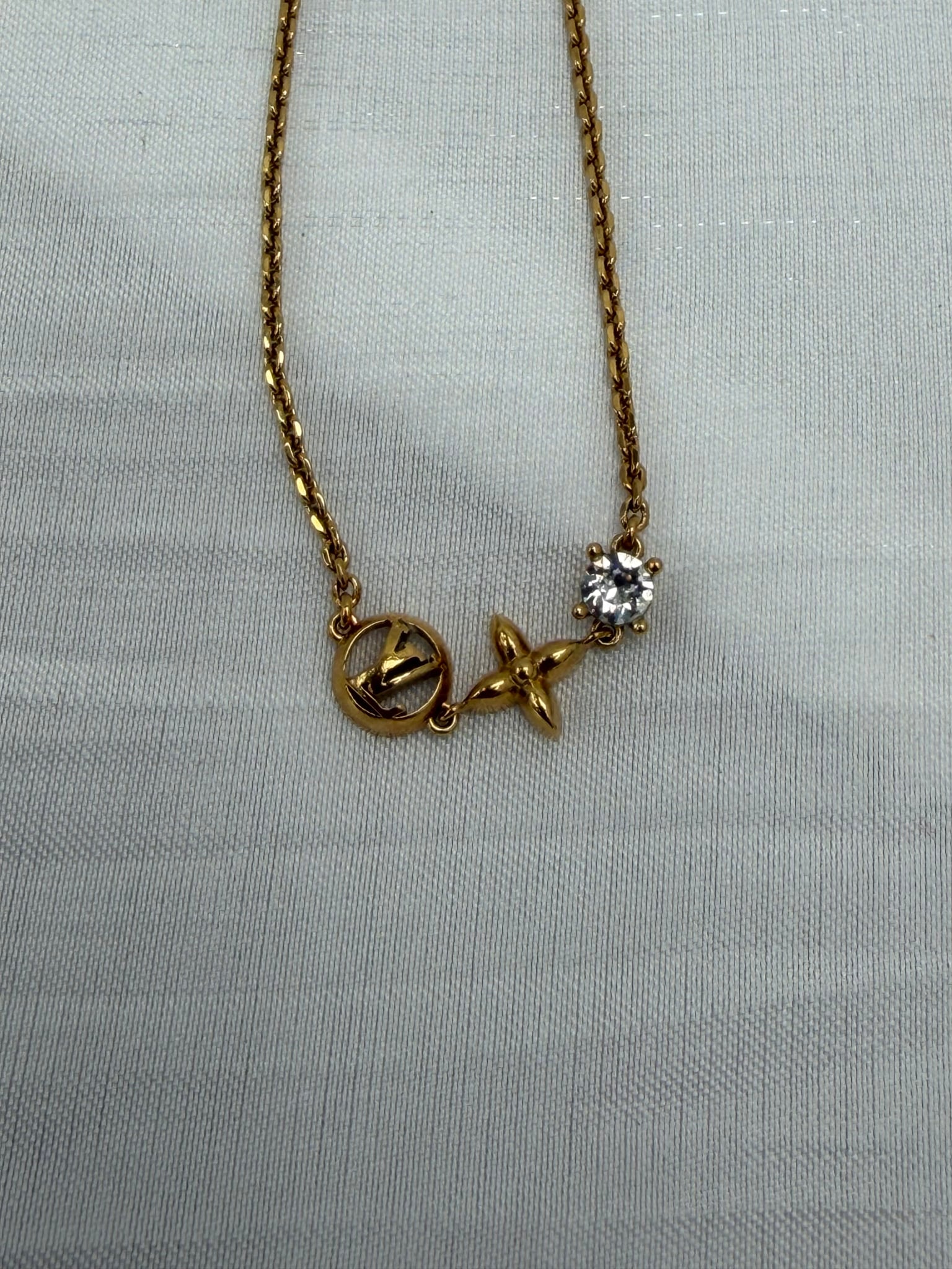 Louis Vuitton Blossom Logo Monogram Gold Tone Bracelet 