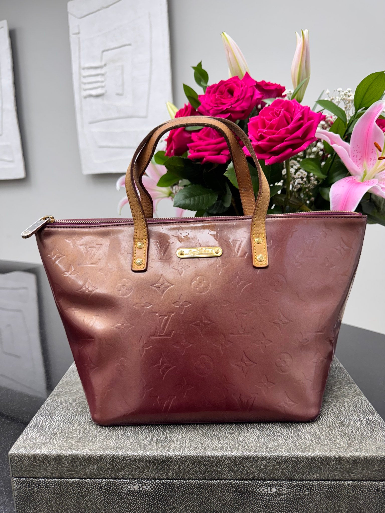 Louis Vuitton Plum Monogram Vernis Bellevue PM