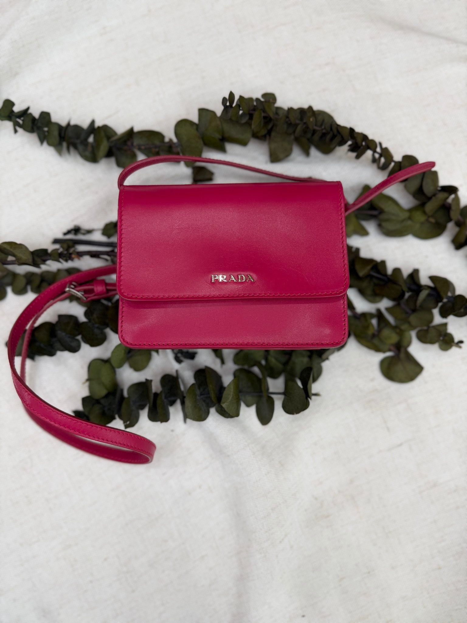Prada Pink Leather Shoulder Bag
