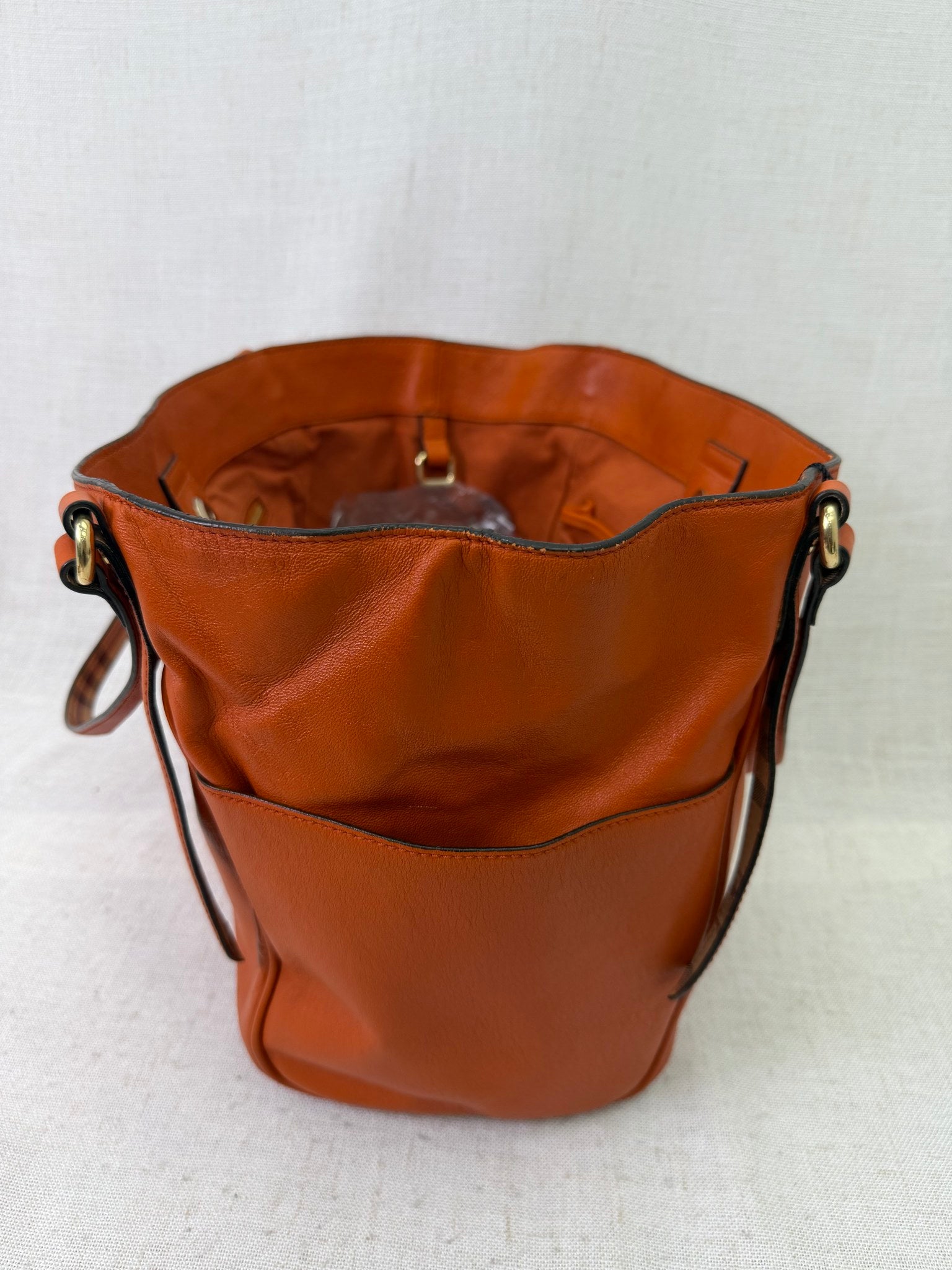 Burberry Orange Leather Canterbury Tote