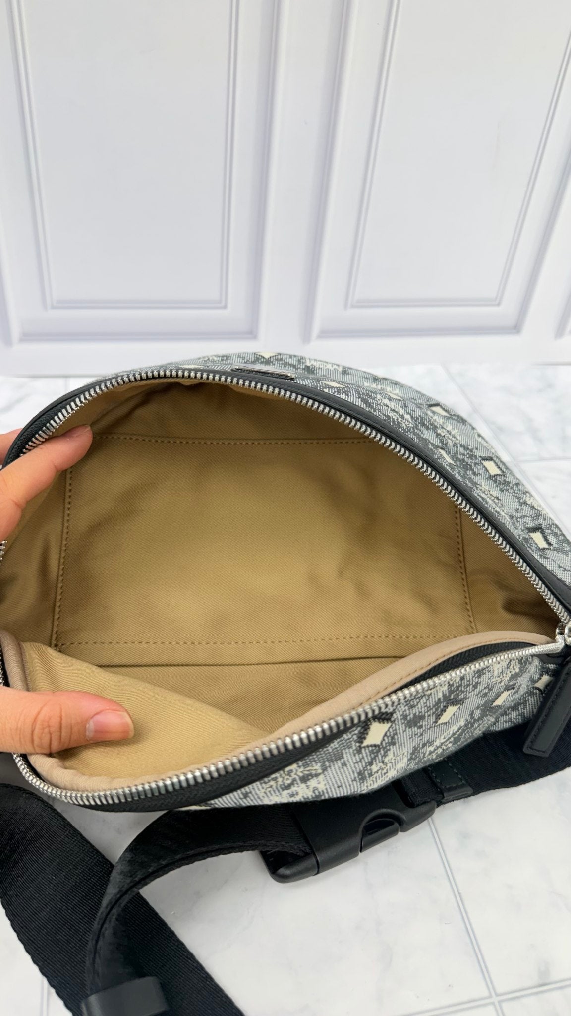 BRAND NEW - MCM Grey Denim Fursten Belt Bag 