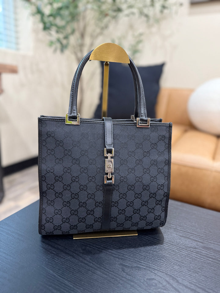 Gucci Black Canvas Jackie Handbag