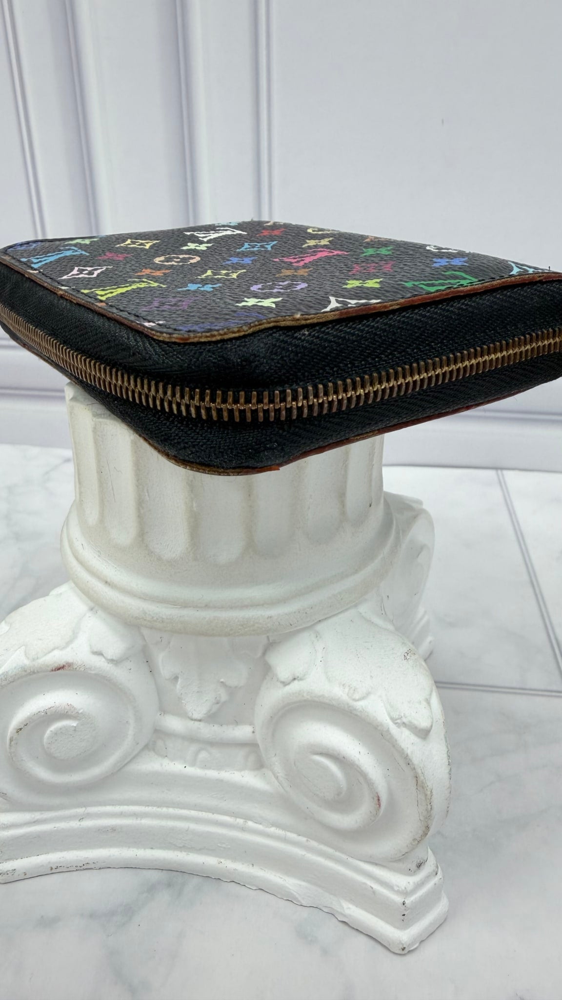 Louis Vuitton Black Multicolor Monogram & Purple Compact Zippy Wallet 