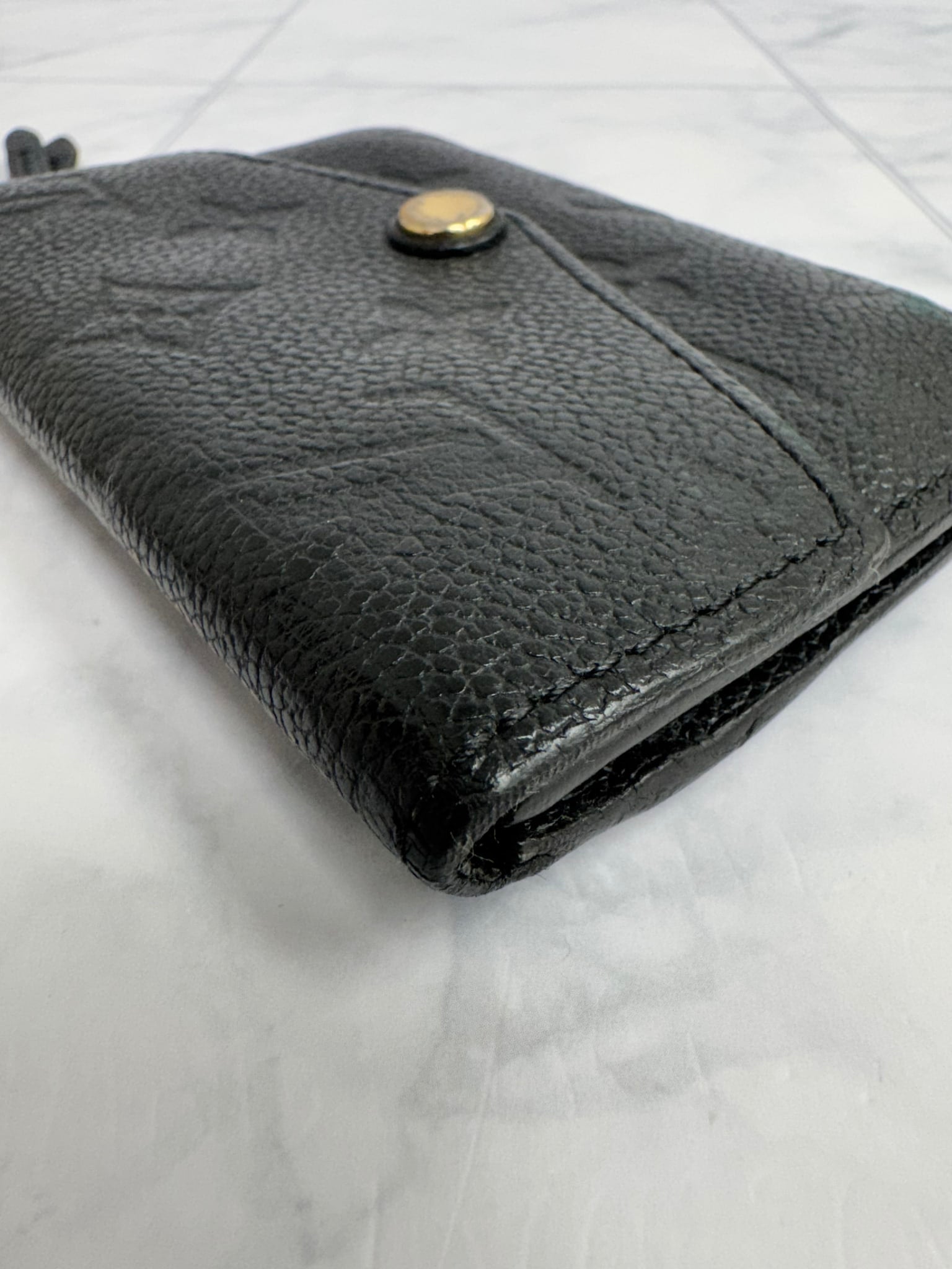 Louis Vuitton Black Empriente Monogram Grained Leather Key Cles