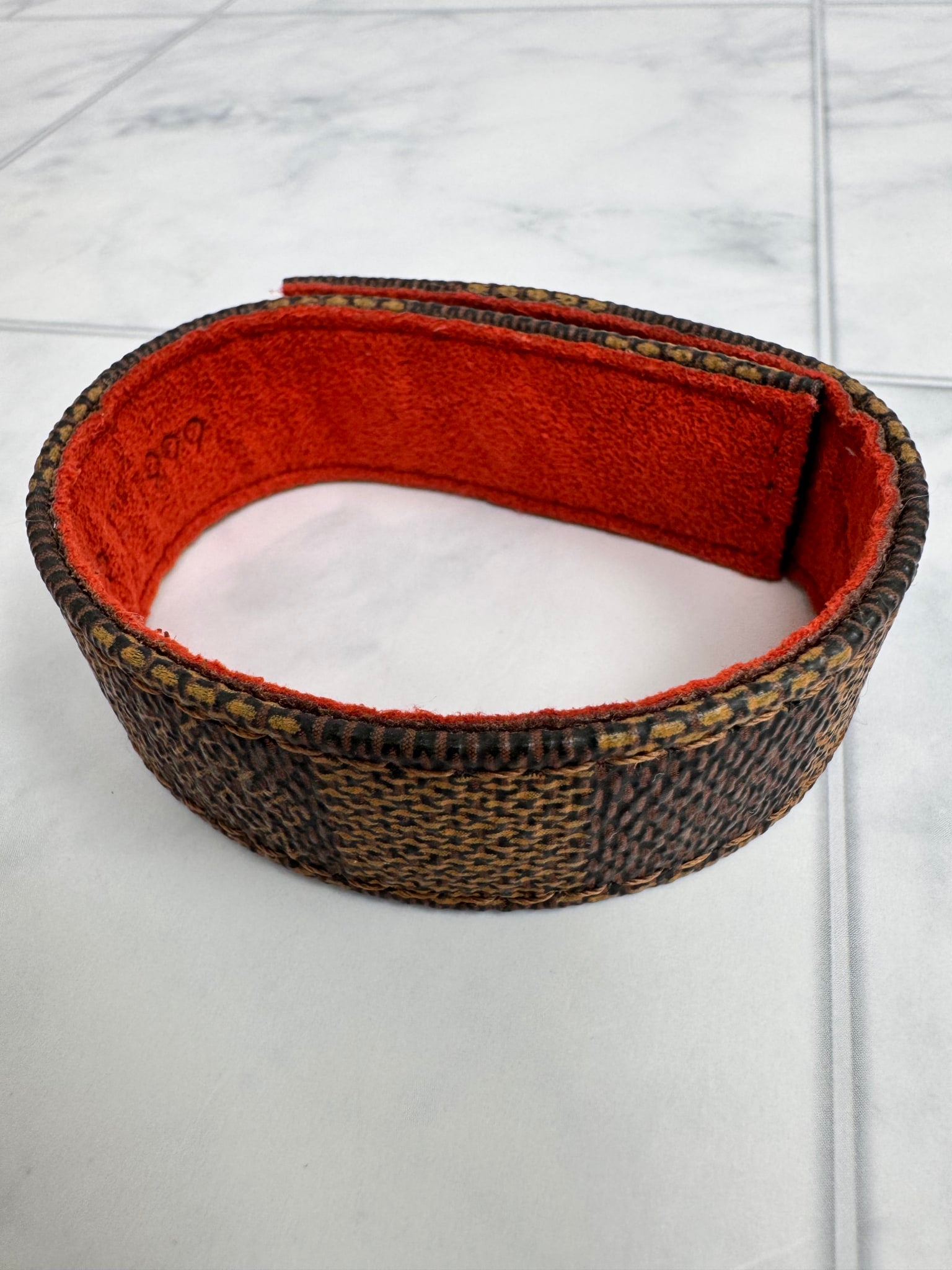 Louis Vuitton Damier Ebene Red Snap Wrap Bracelet