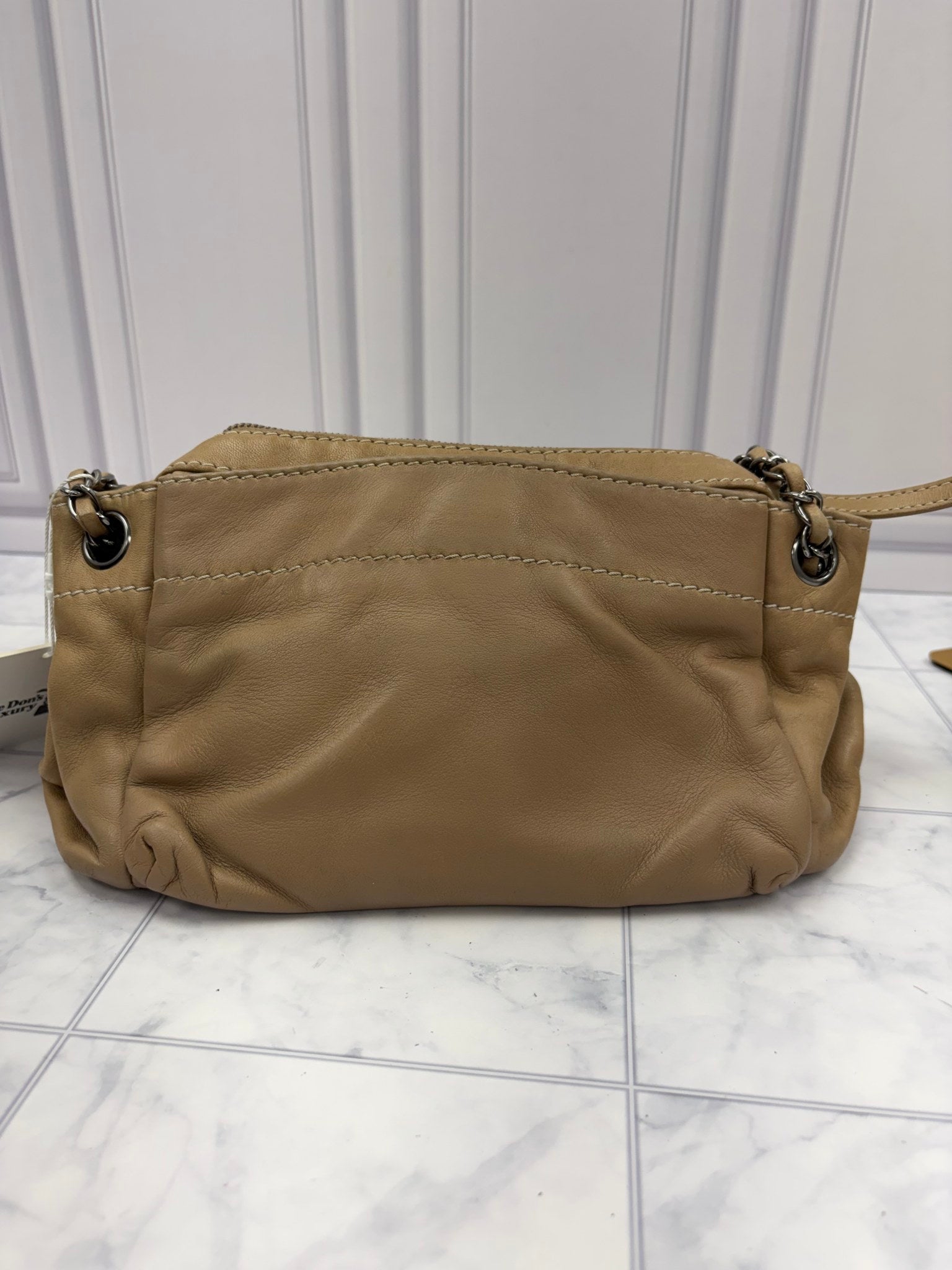 Chanel Tan Lambskin LAX Accordion Shoulder Bag 