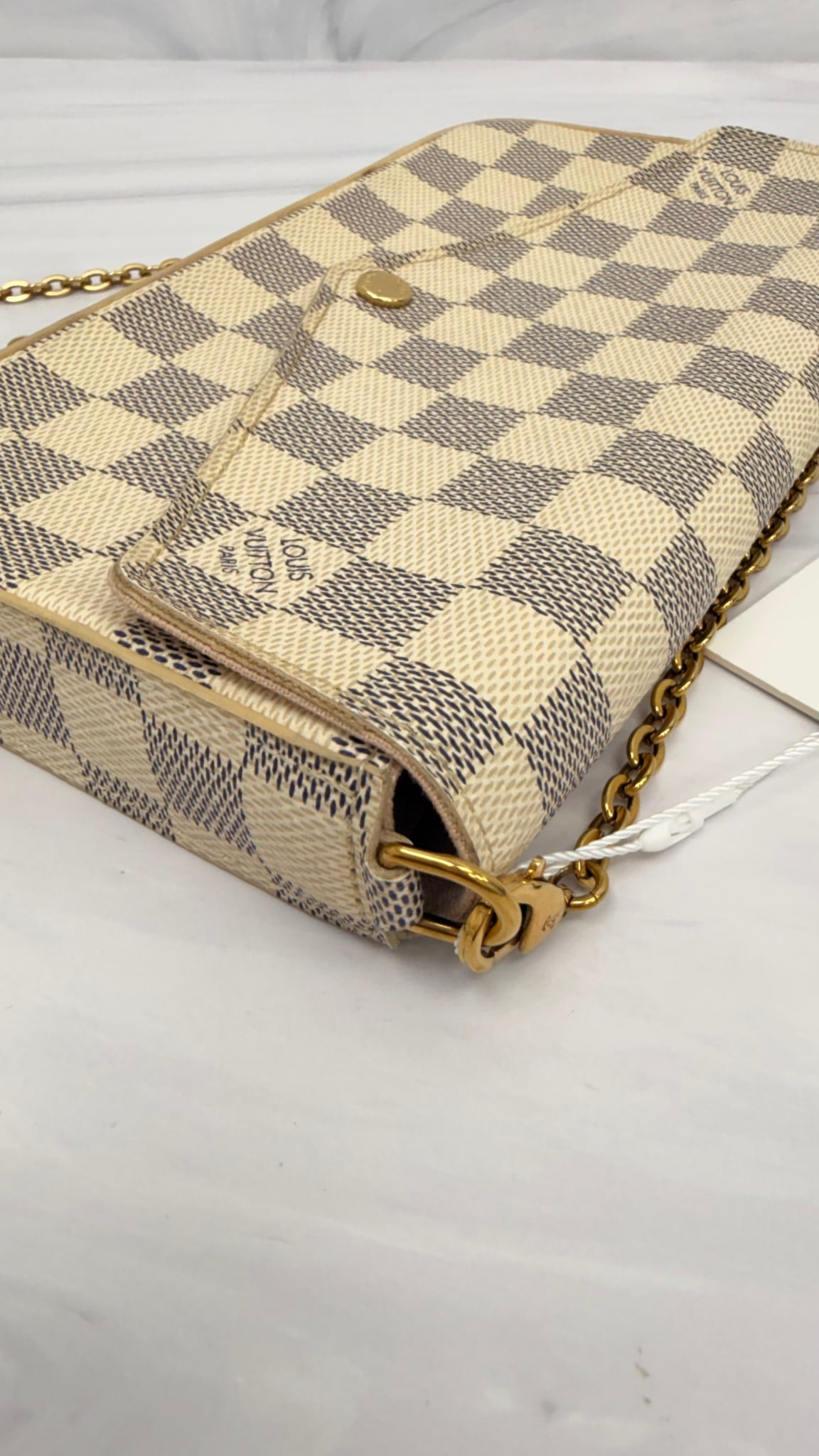 Louis Vuitton Damier Azur Pochette Felicie Chain Crossbody Bag 