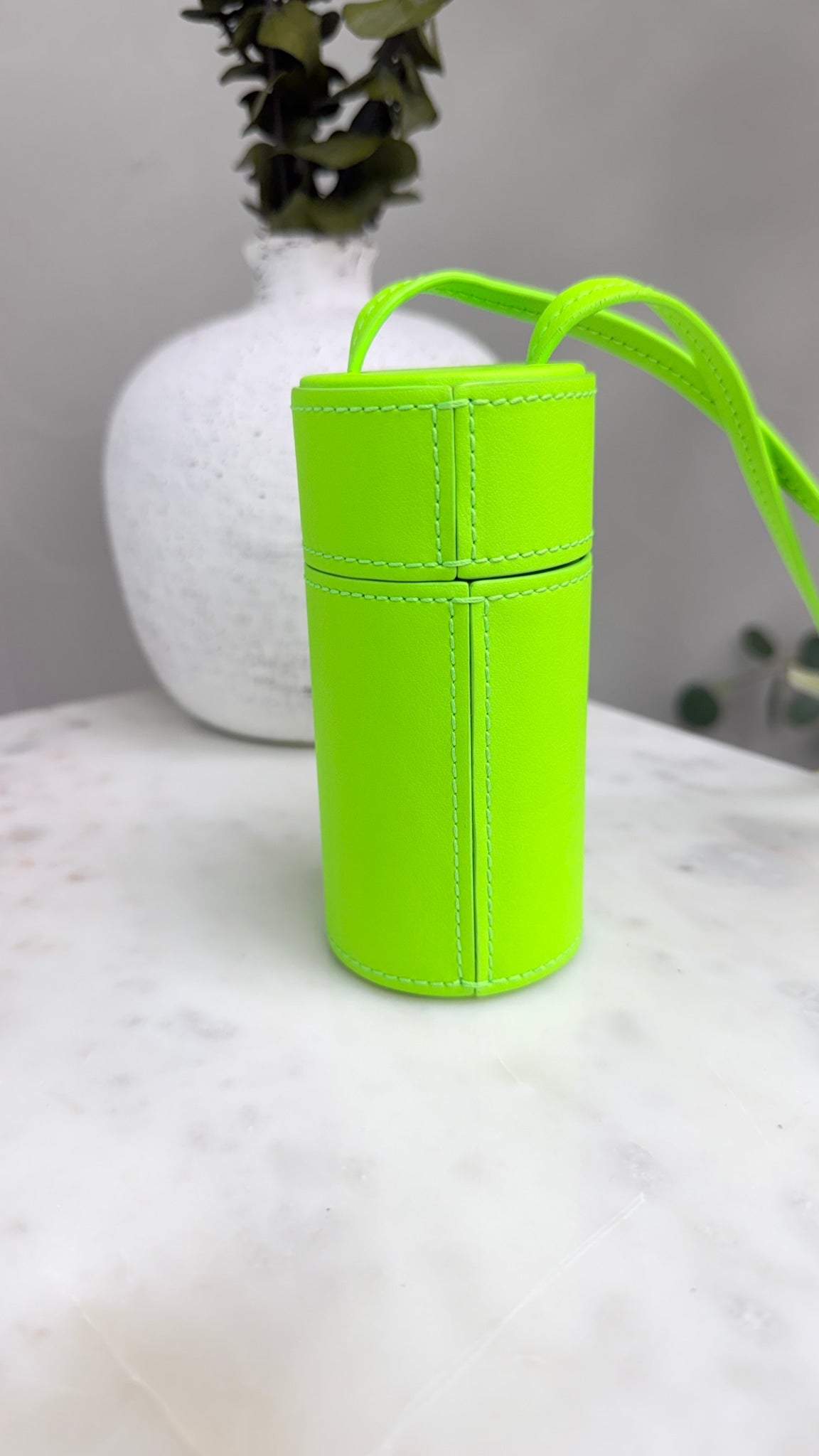 Christian Dior Neon Green Leather Nano Roller Case