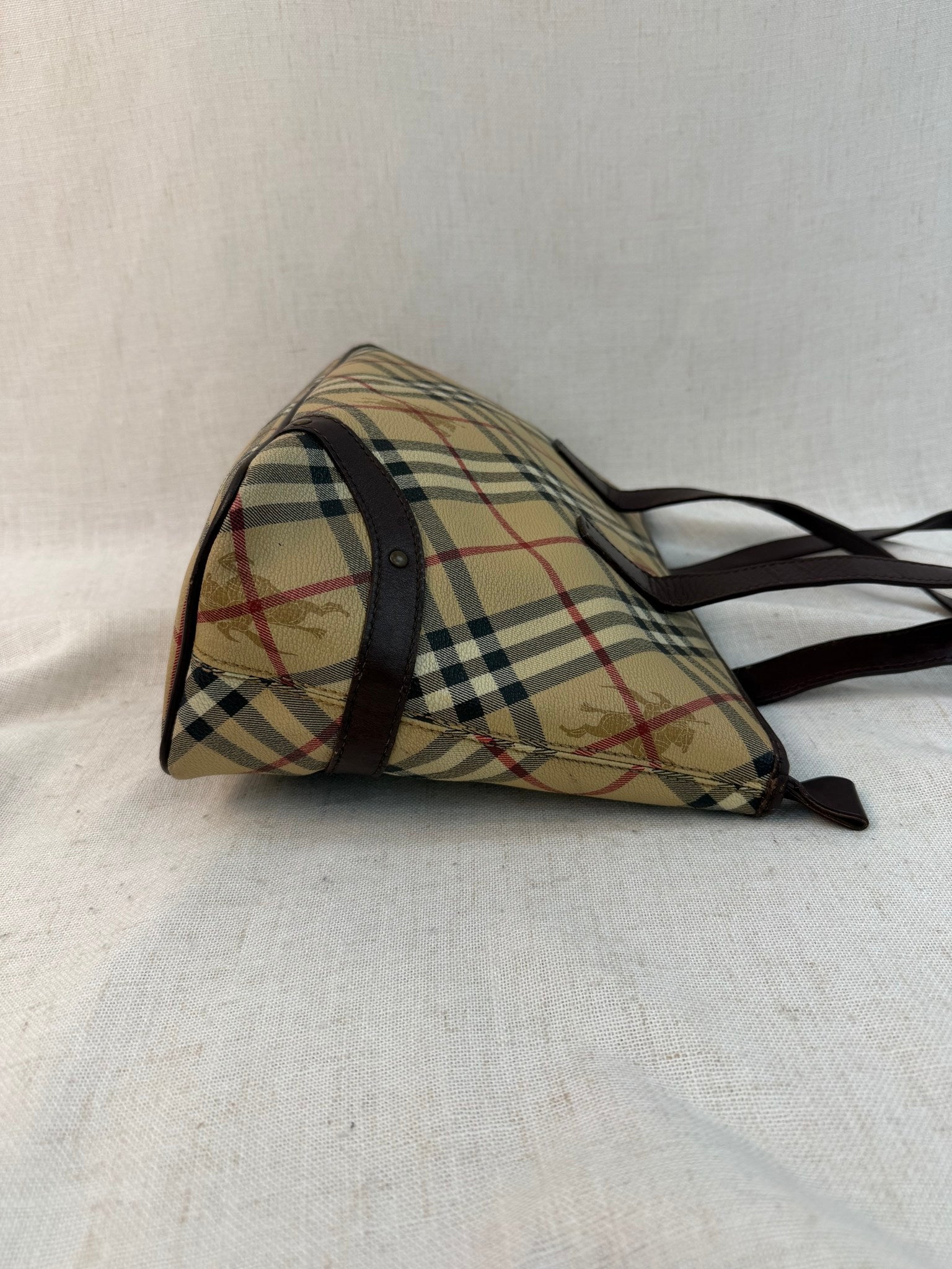 Burberry Nova Check Coated Canvas Vintage Tote