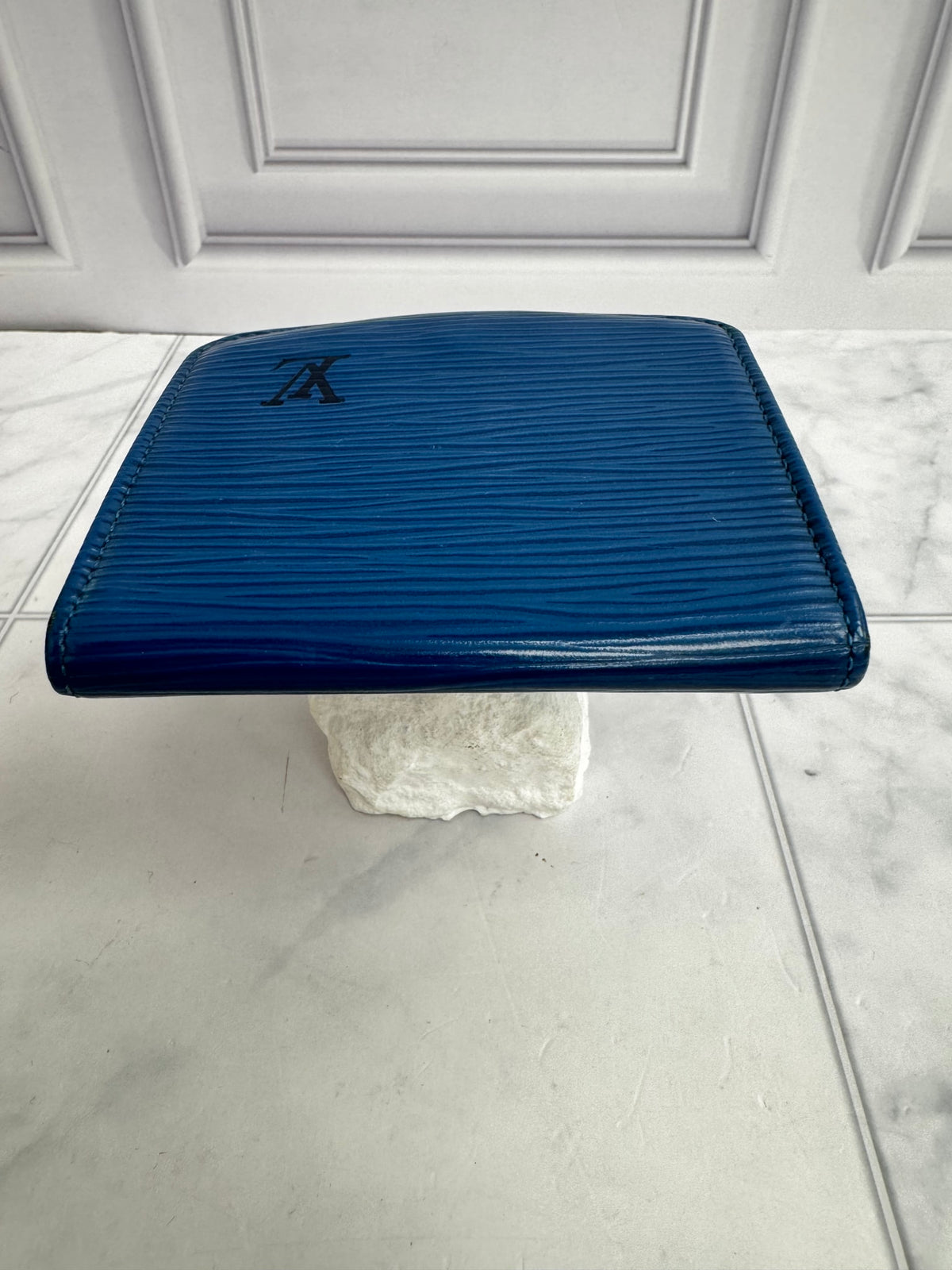 Louis Vuitton Blue Epi Leather Toledo Collapsible Mini Boite Coin Case
