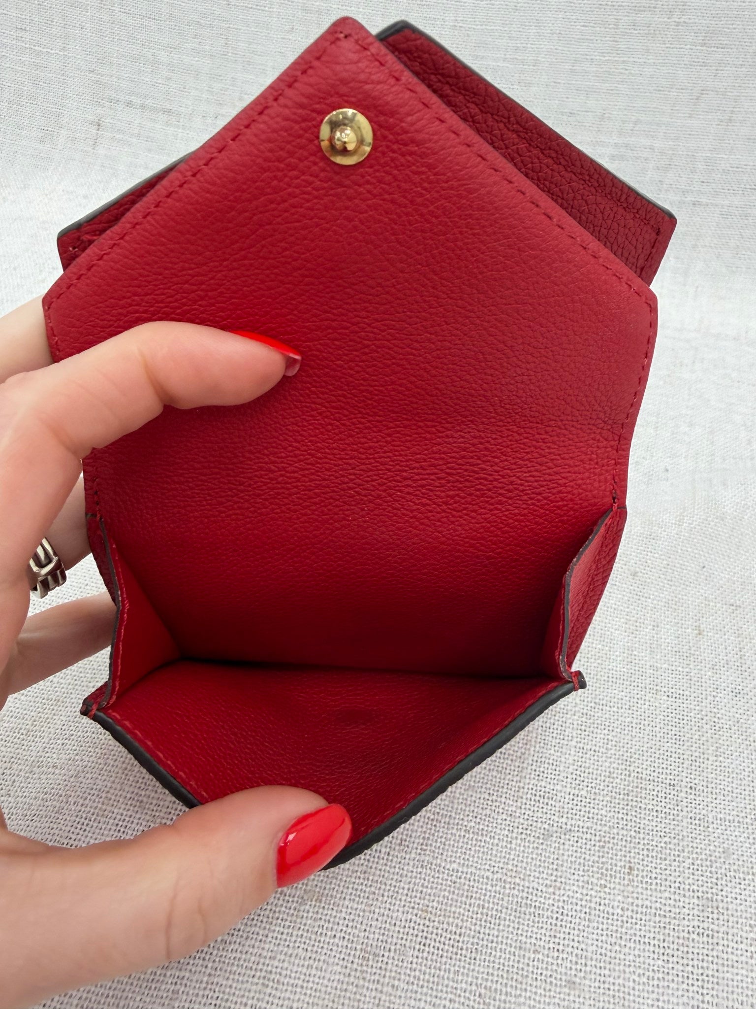 Louis Vuitton Monogram & Red Double V Compact Wallet