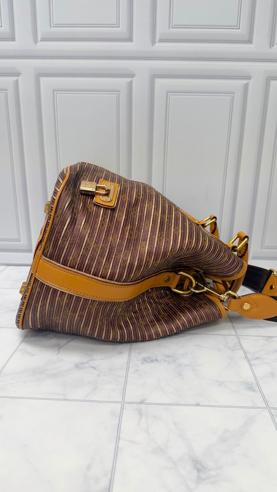 Louis Vuitton Monogram Burgundy And Rose Gold Eden Neo Bag 