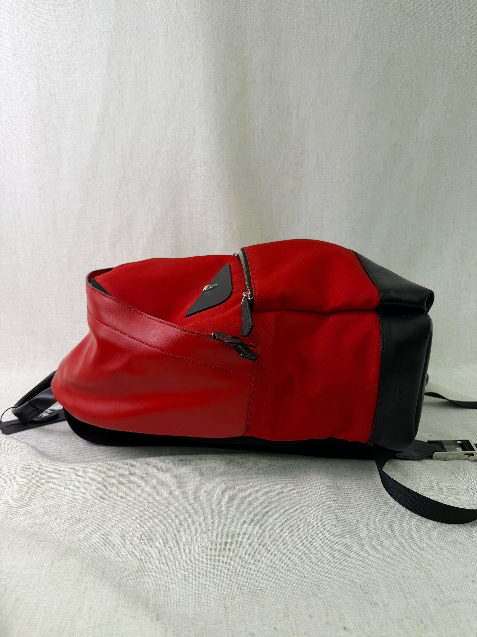 Fendi Red Nylon Monster Eyes Backpack