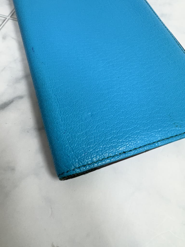 Hermes Blue Leather Passport Cover