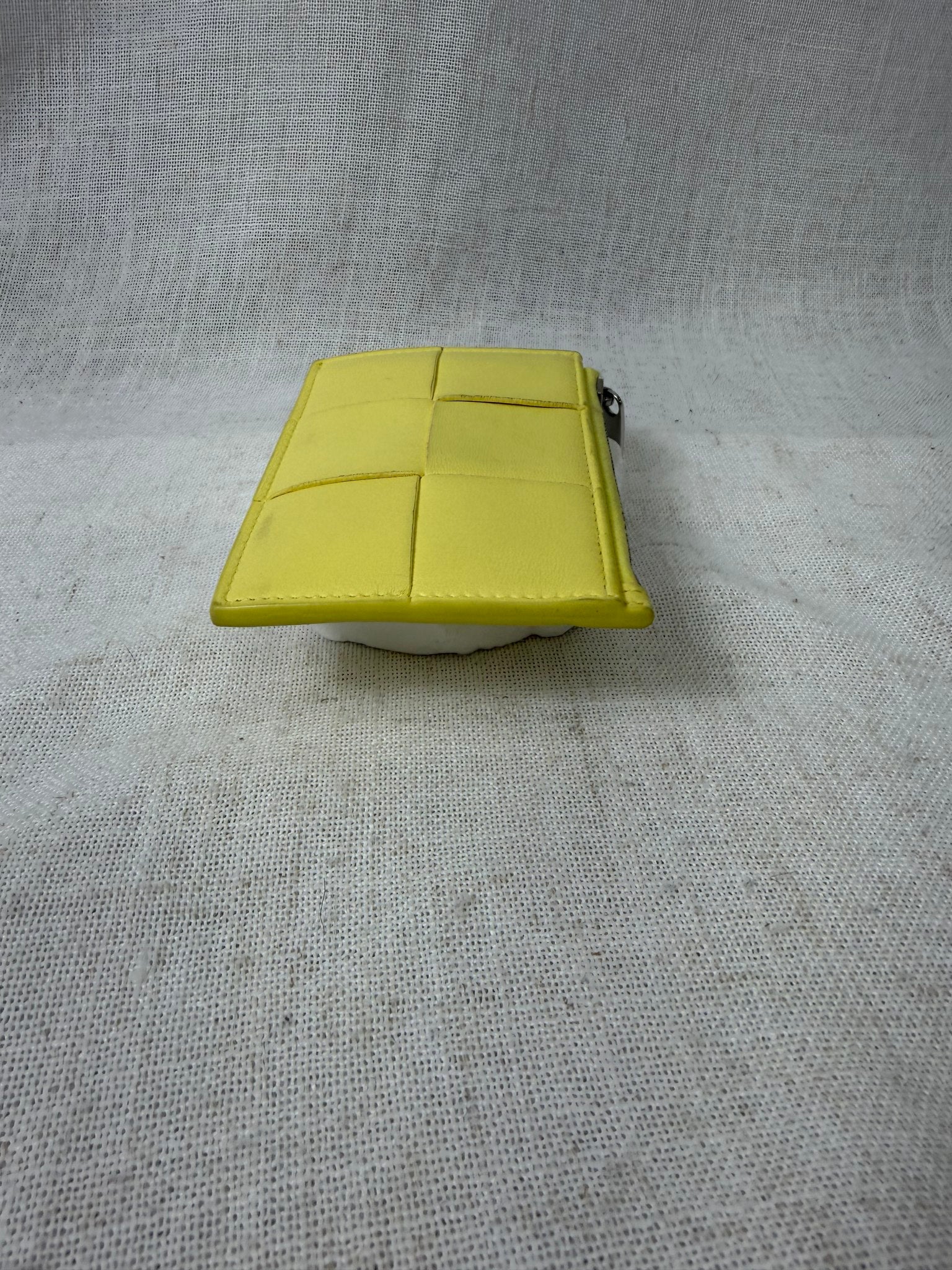 Bottega Veneta Yellow Leather Cassette Zipped Card Holder 