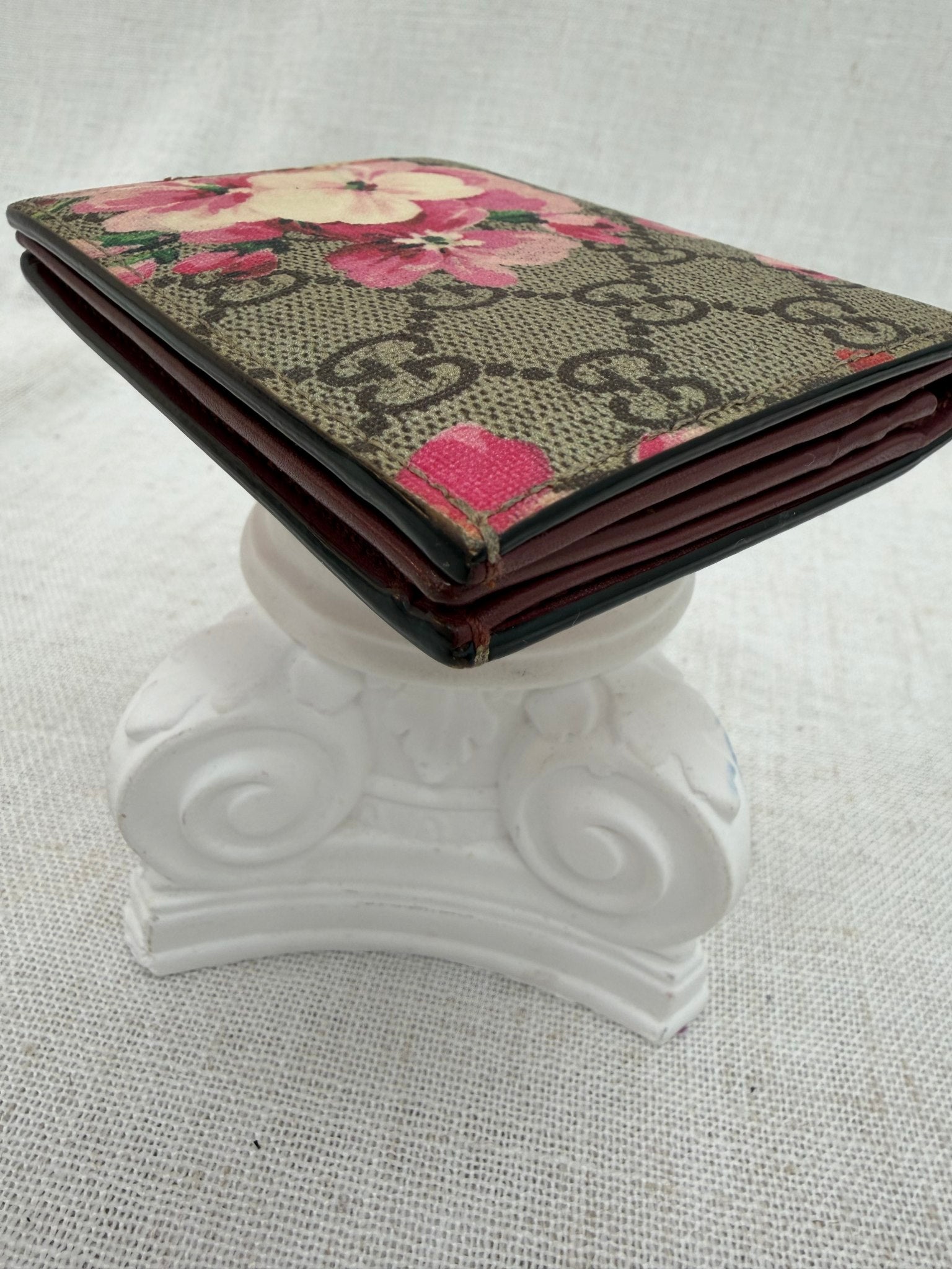 Gucci Pink Blooms Coated Canvas Compact Wallet