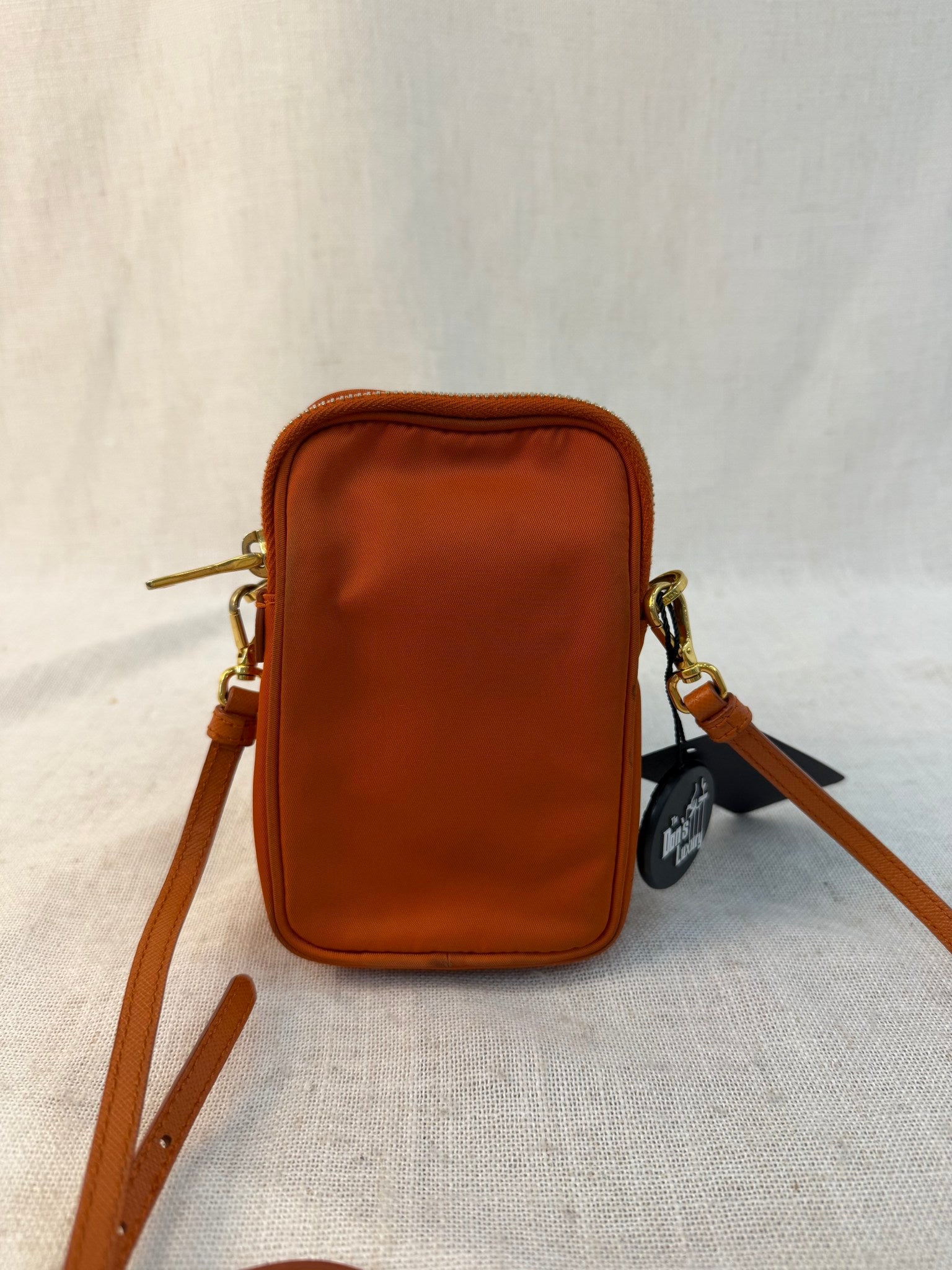 Prada Orange Nylon Tessuto Mini Crossbody Bag