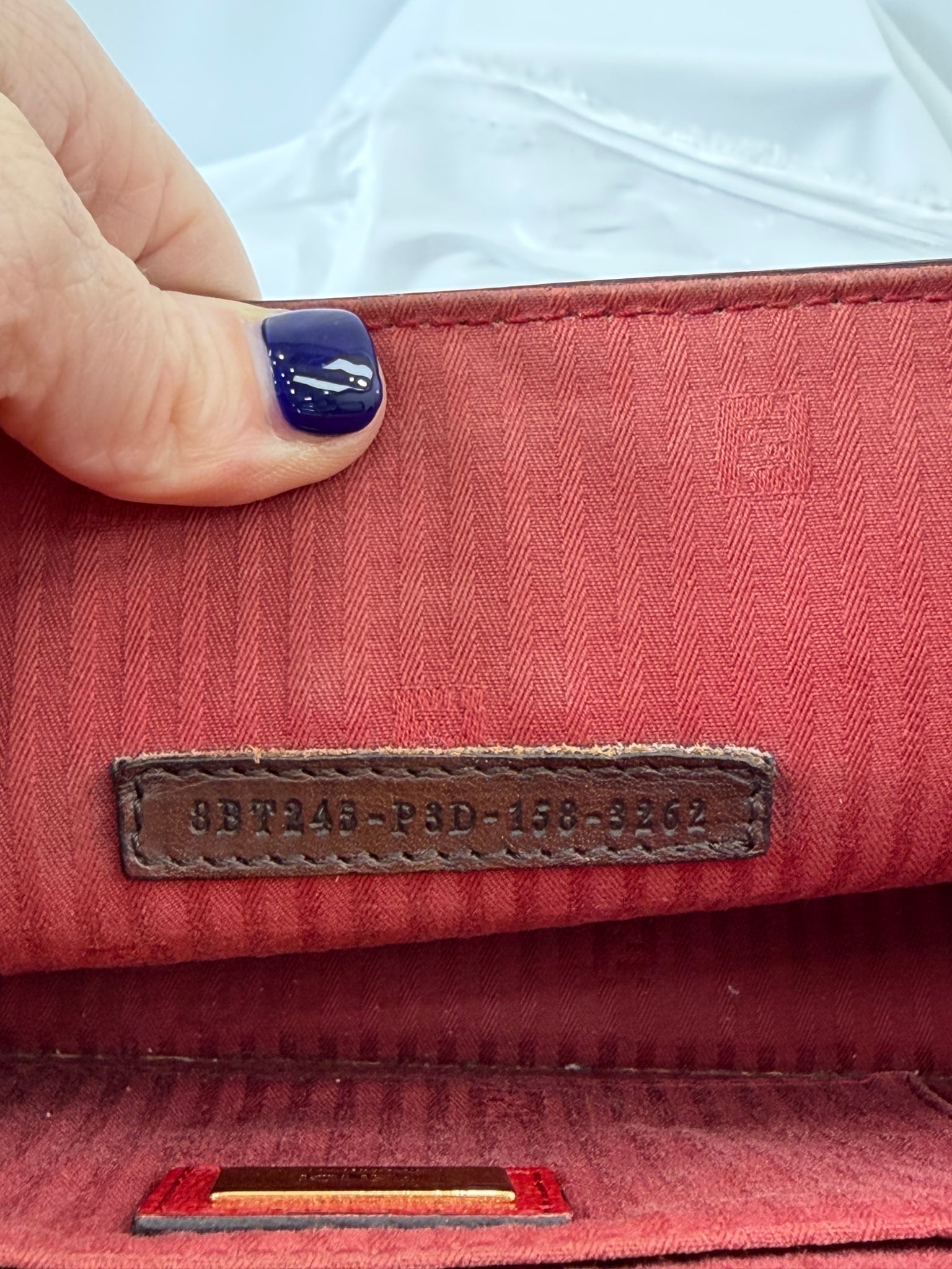 Fendi Red Leather Demi Jour Two Way Bag