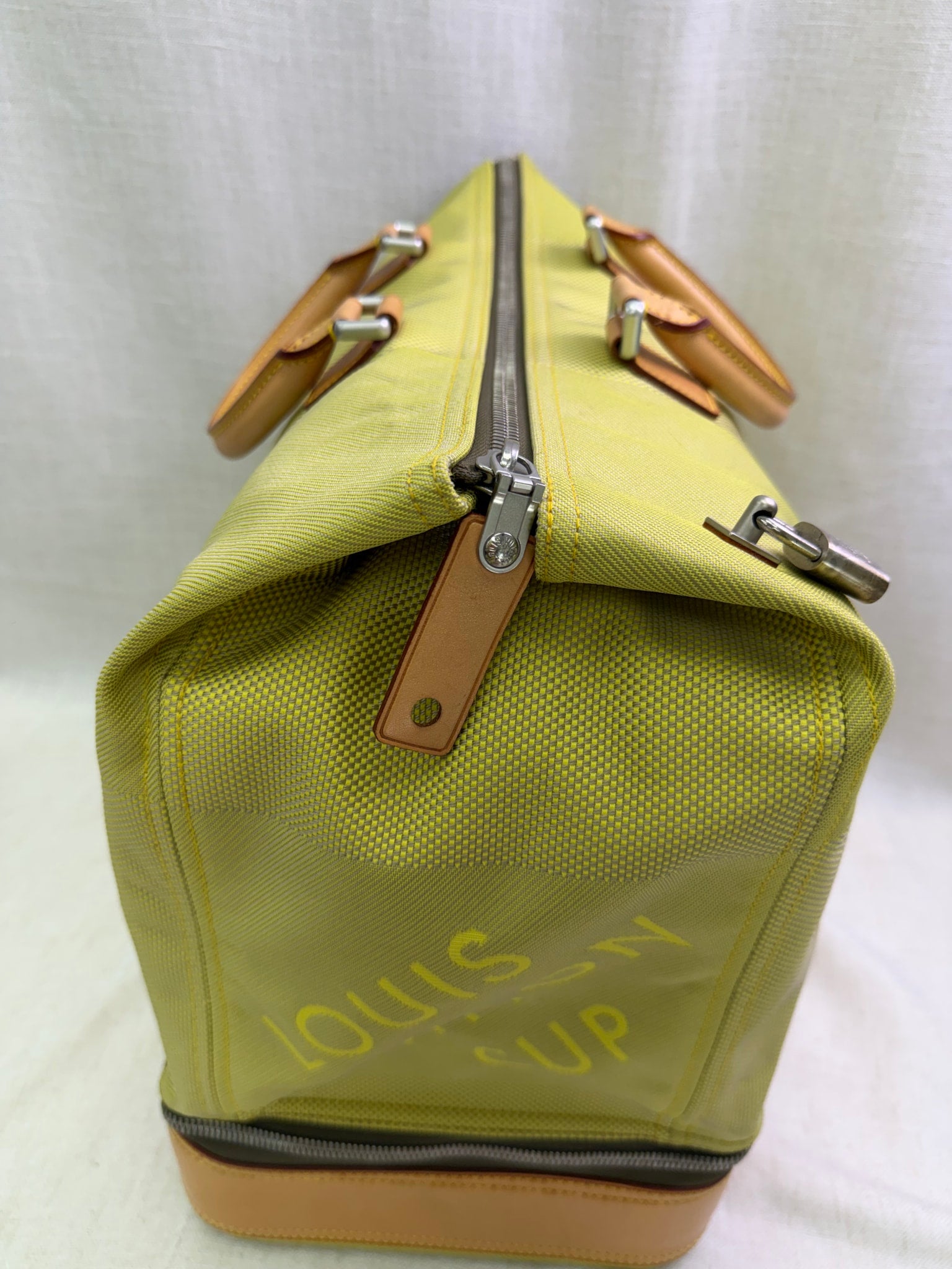 Louis Vuitton Lime Green Damier Geant Southern Cross Sac Sport Tote Bag