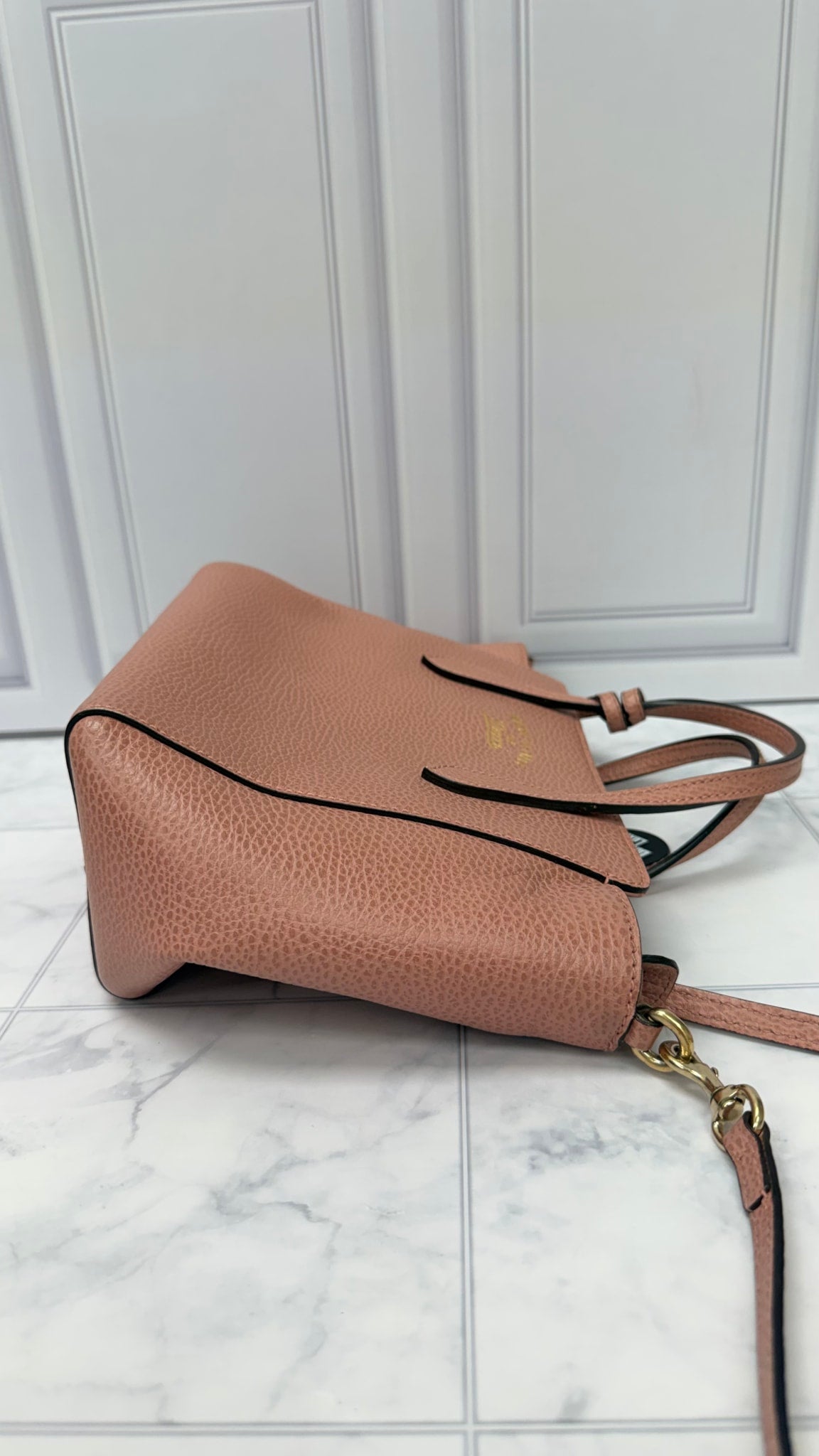 Gucci Pink Grained Leather Swing 2Way Mini Tote 