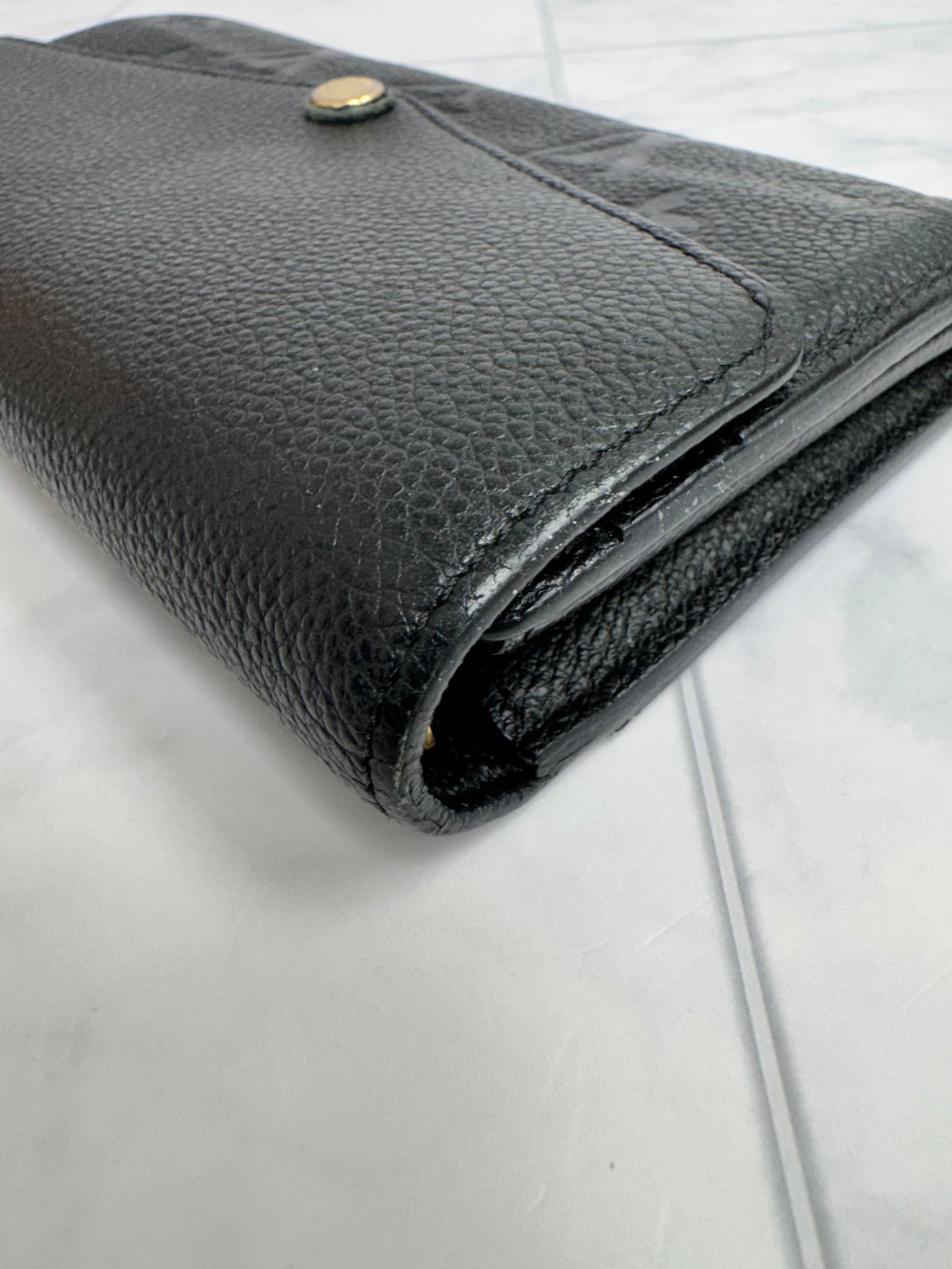 Louis Vuitton Black Monogram Empreinte Sarah Long Wallet