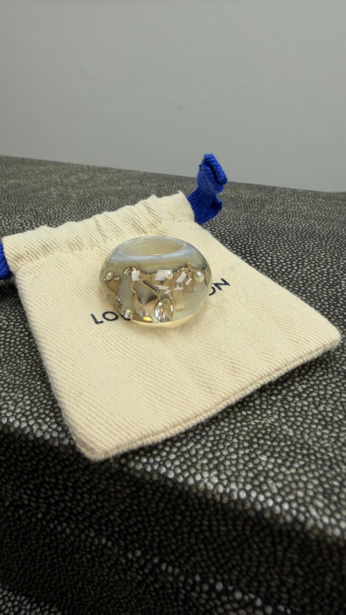 Louis Vuitton Silver Berg Inclusion Ring Size 5.75