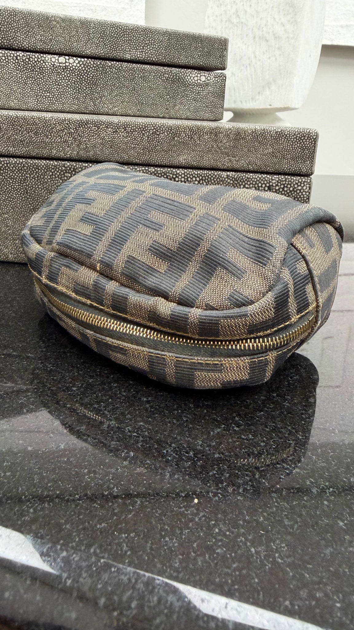 Fendi Vintage Zucca Canvas Cosmetic Pouch