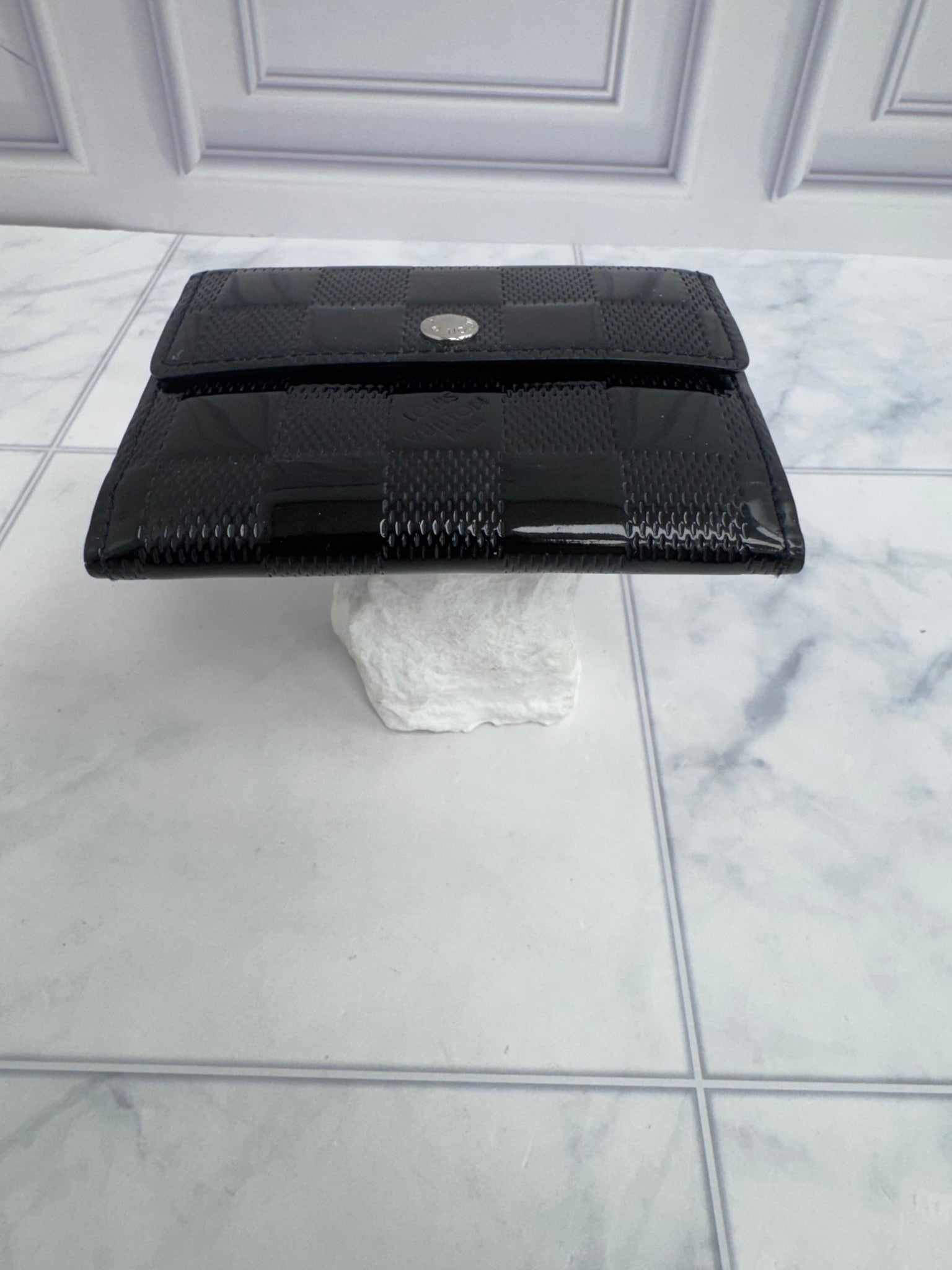 Louis Vuitton Black Damier Vernis Ludlow Compact Wallet