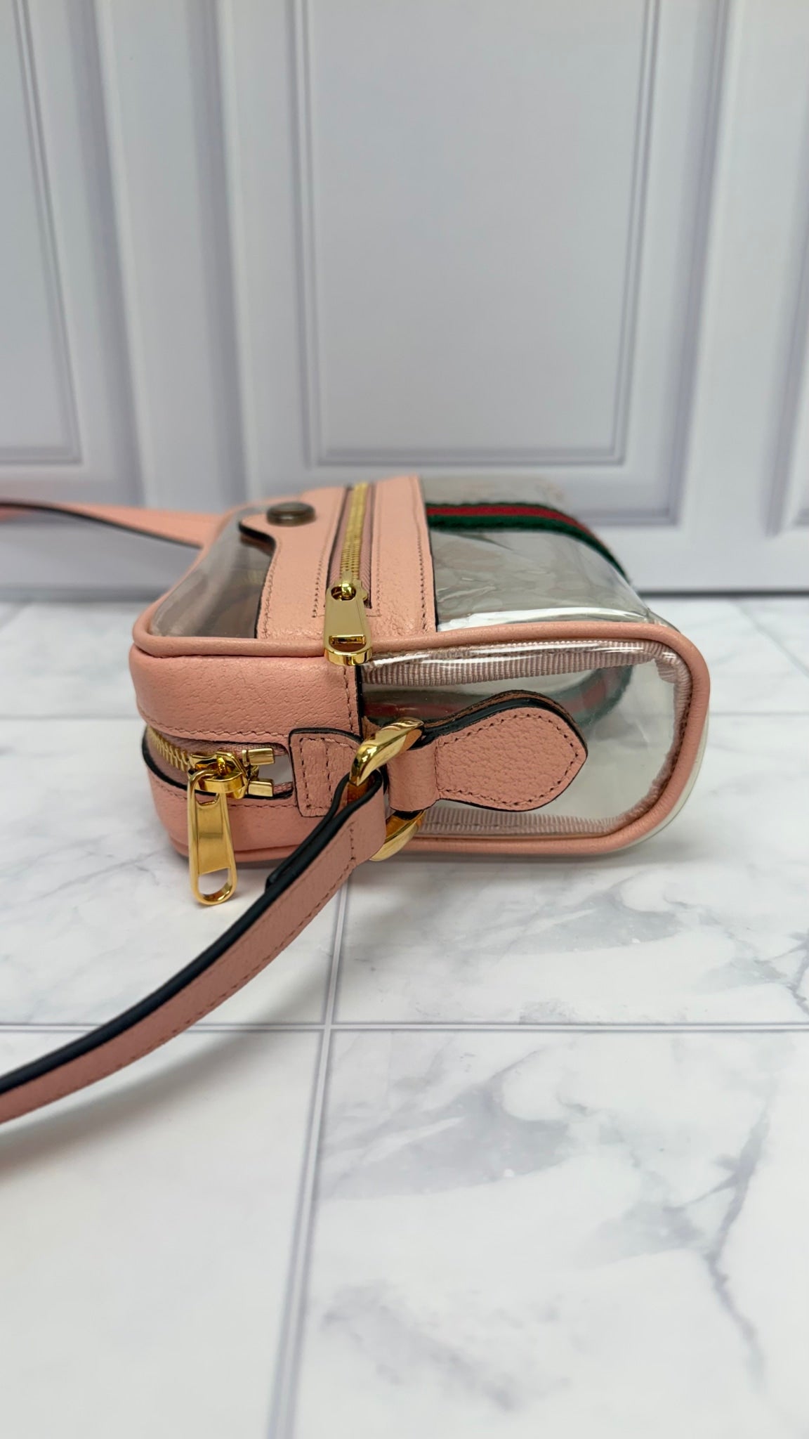 Gucci Clear Vinyl Ophidia Mini Crossbody Bag 