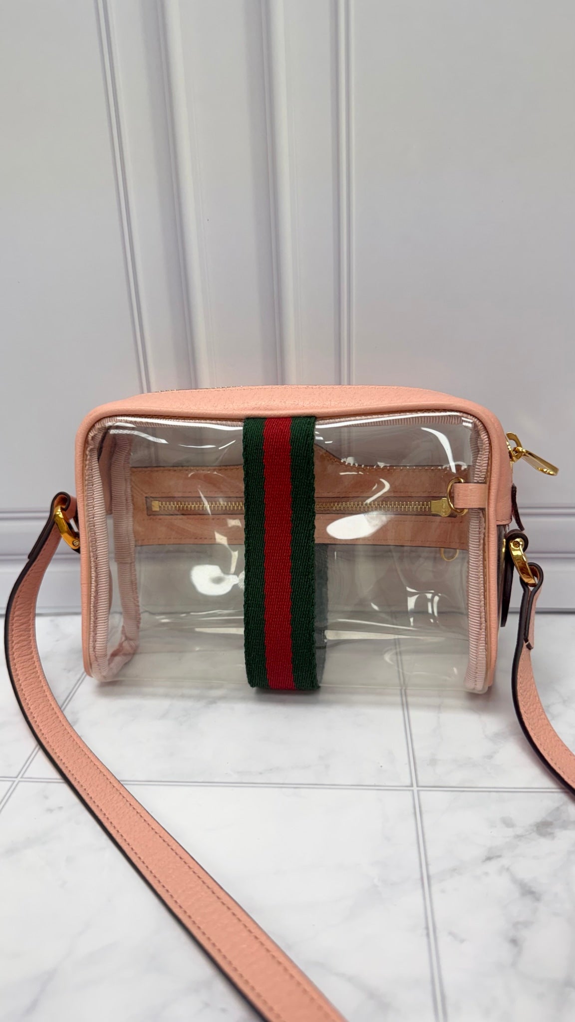 Gucci Clear Vinyl Ophidia Mini Crossbody Bag 