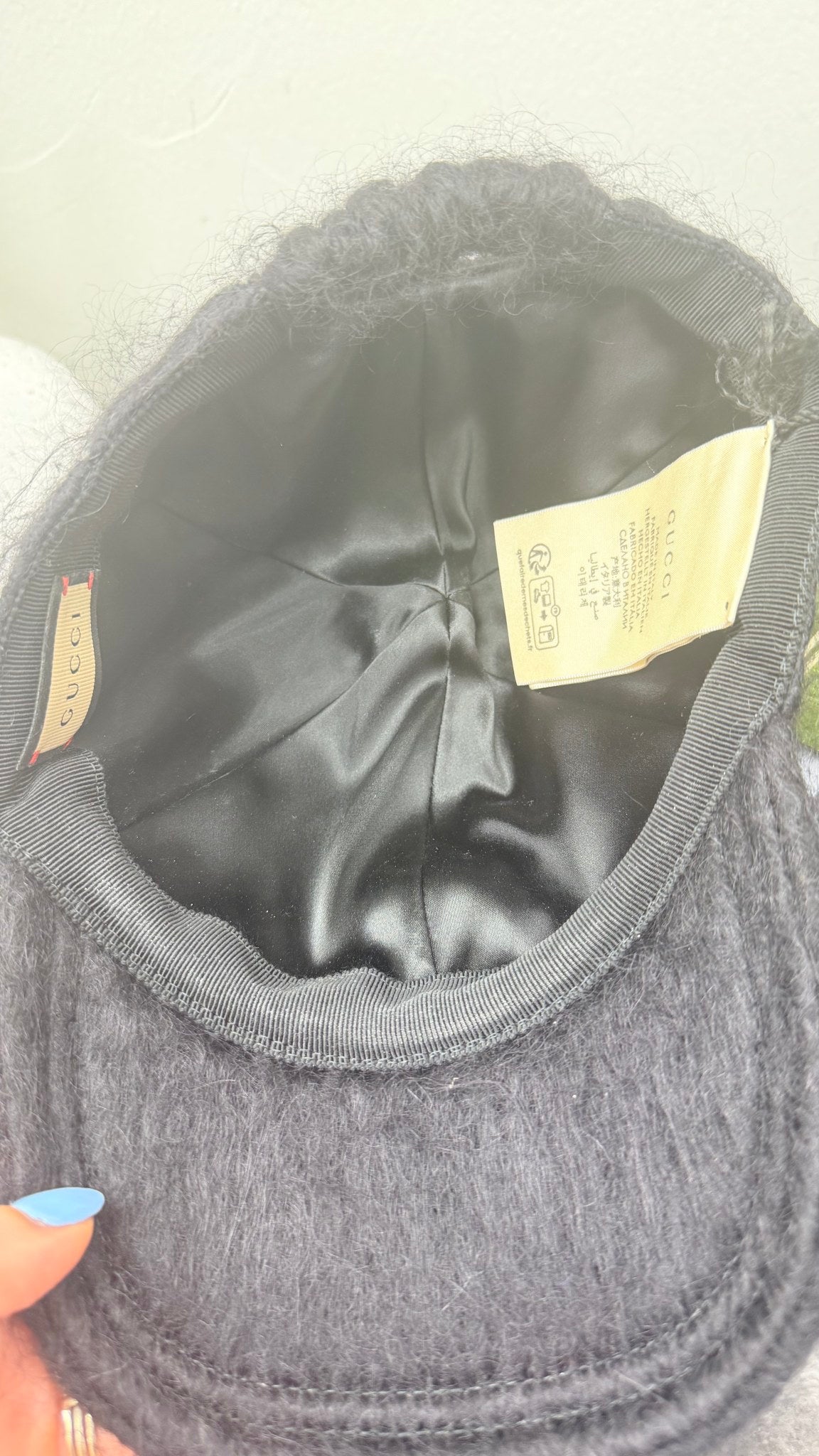 BRAND NEW- Gucci Black Mohair Marmont Baseball Cap - XS