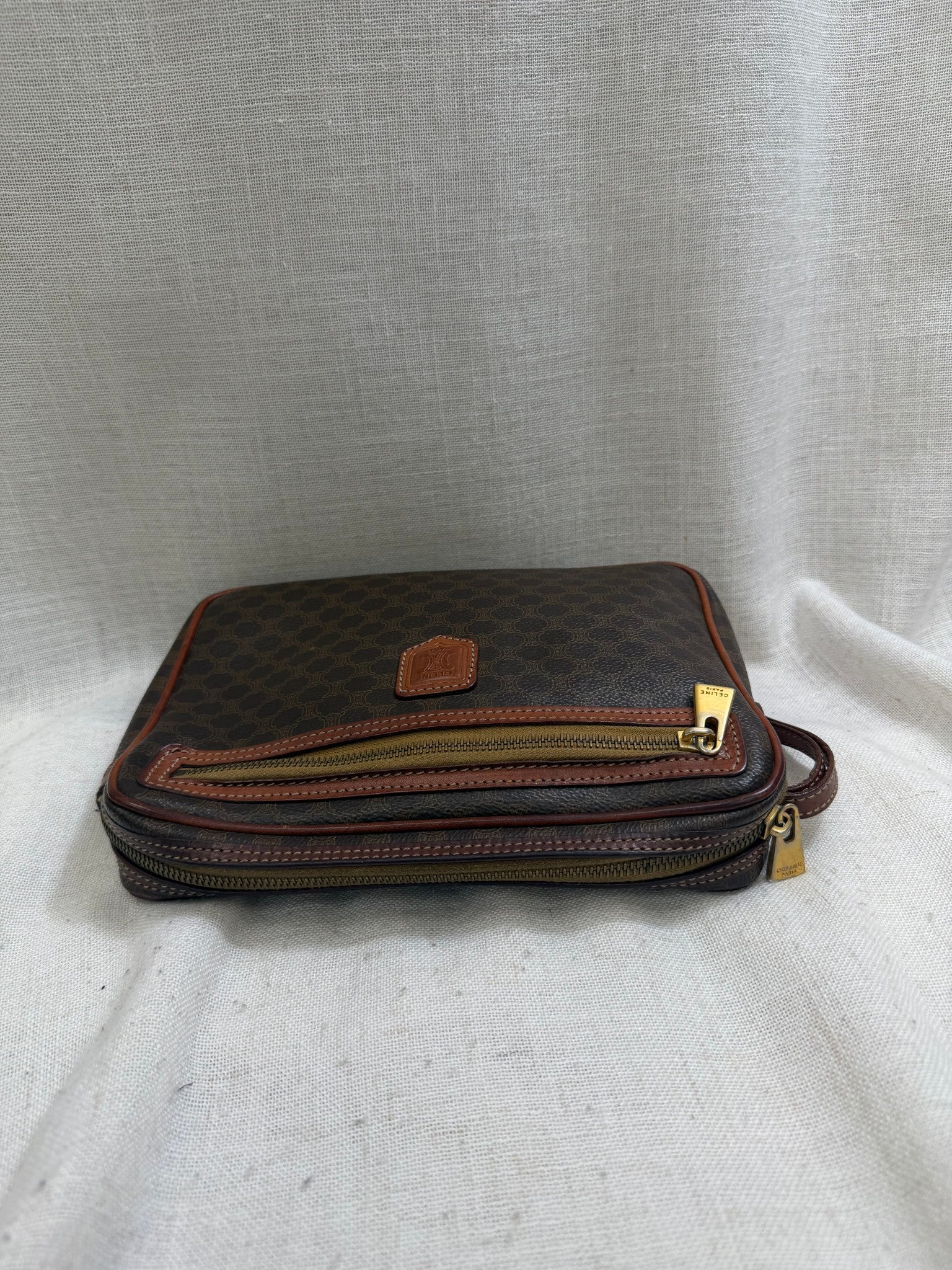 Celine Brown Macadam Clutch bag
