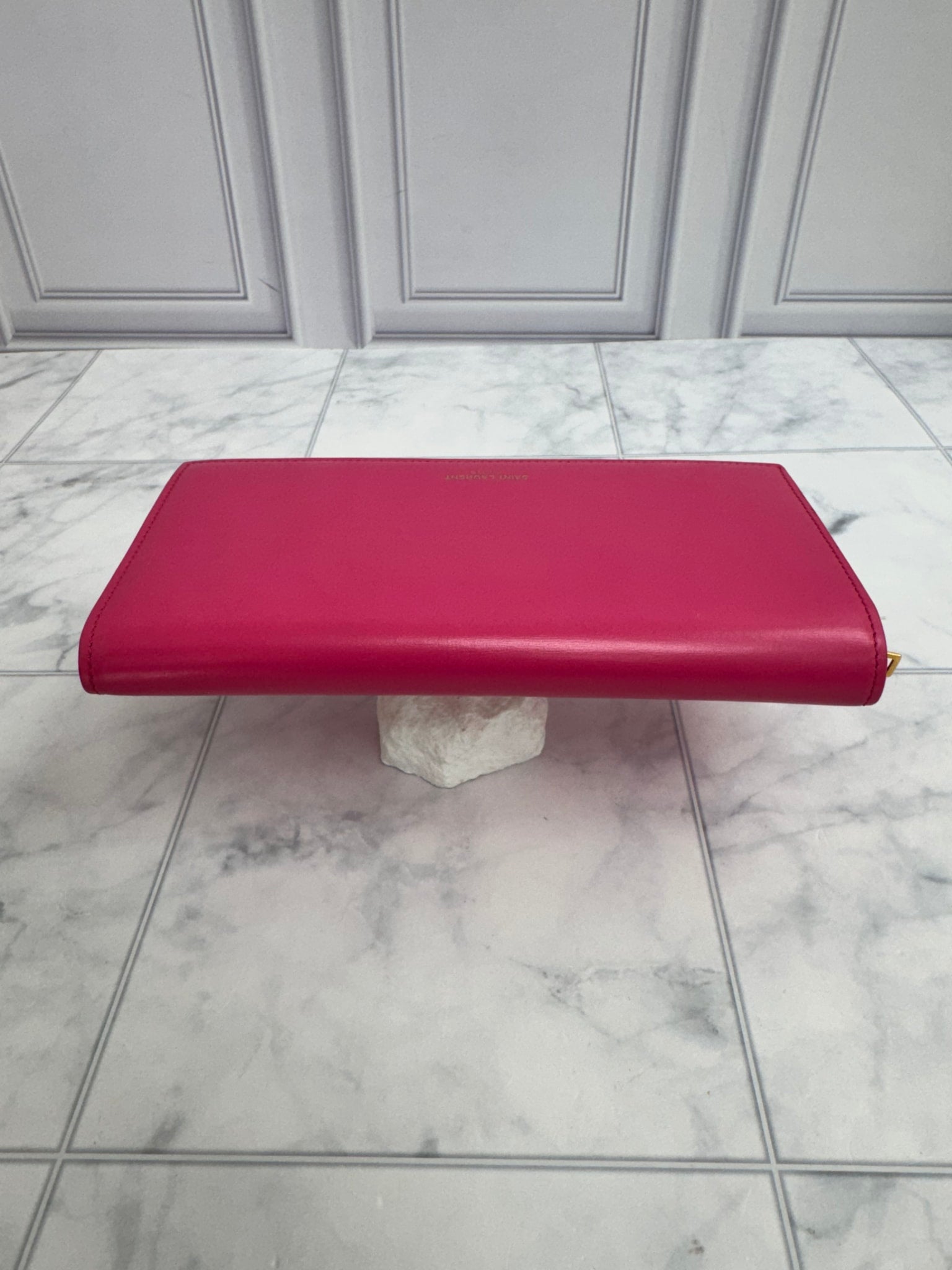 Saint Laurent YSL Pink Leather Long Wallet