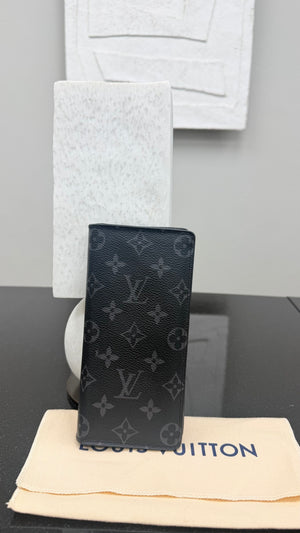 Louis Vuitton Monogram Eclipse Brazza Long Wallet