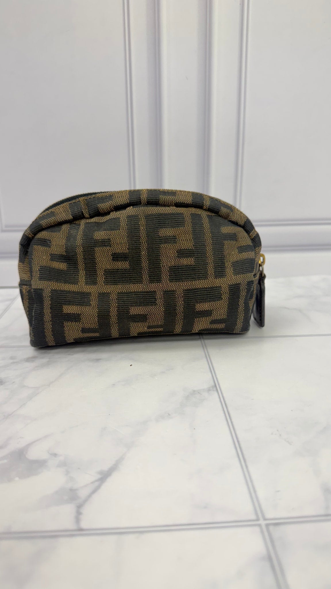 Fendi Brown Zucca Canvas Cosmetic Pouch 