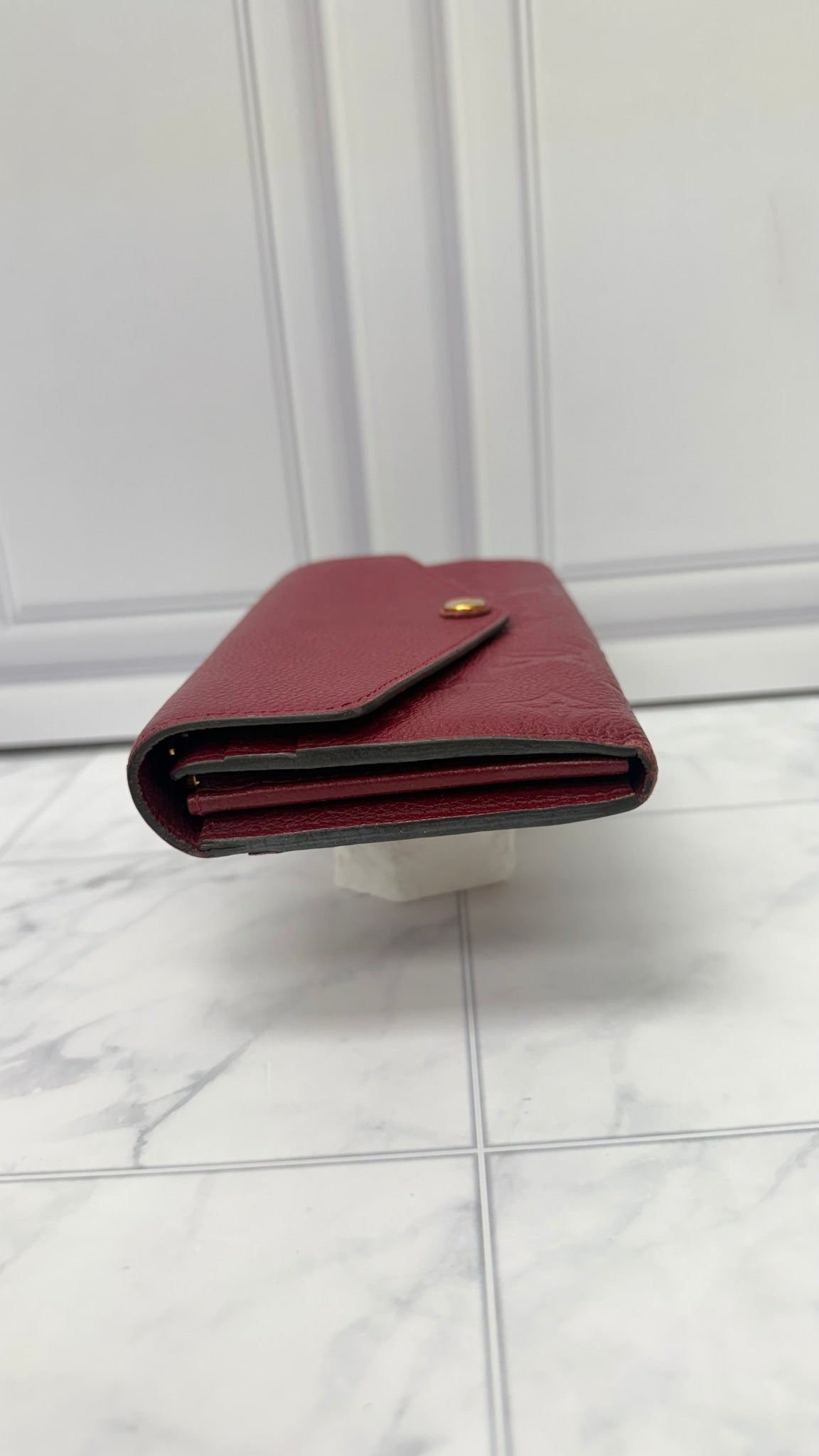 Louis Vuitton Monogram Purple Empreinte Leather Sarah Wallet 