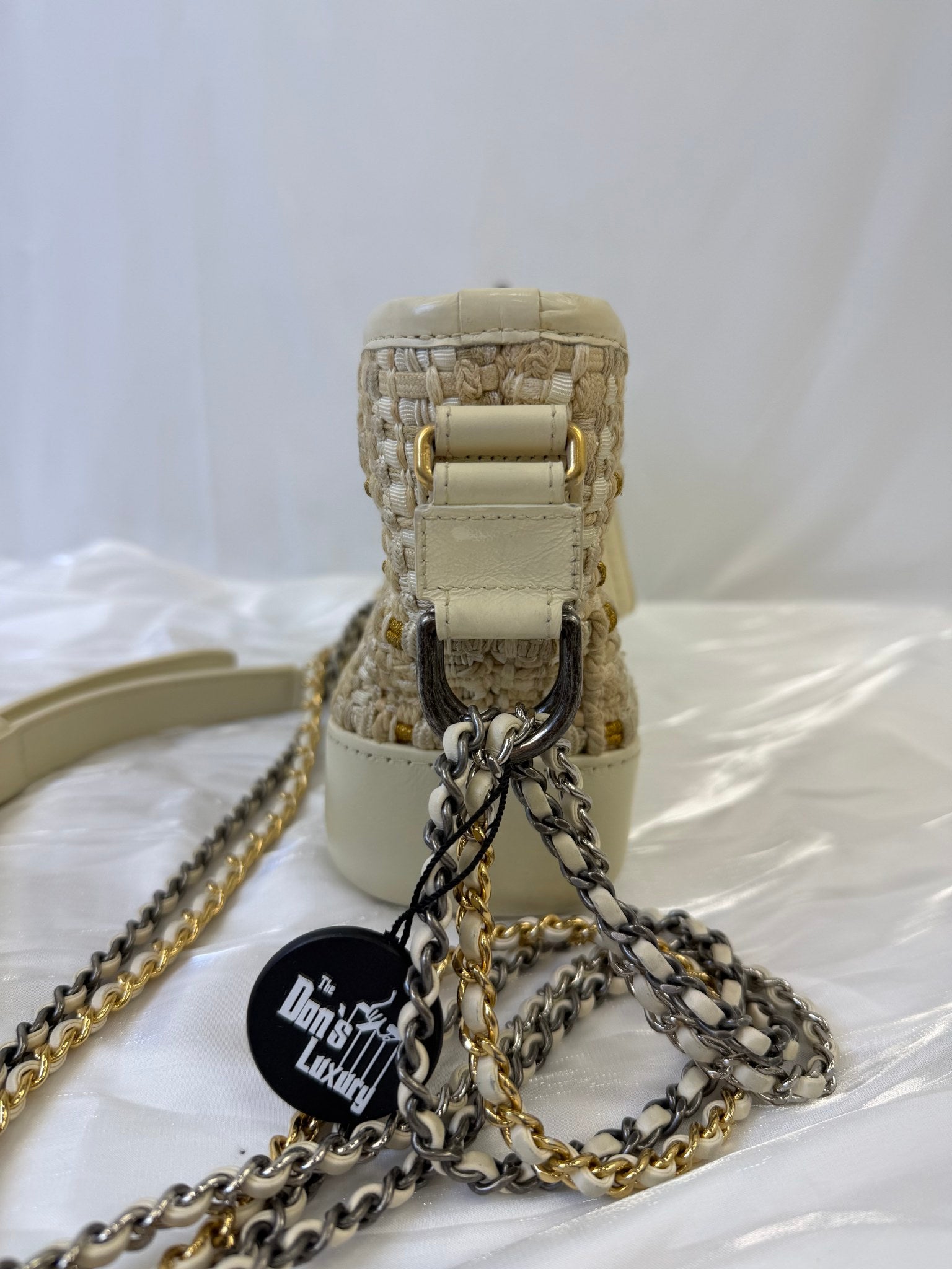 Chanel Beige Tweed Small Gabrielle Hobo Bag